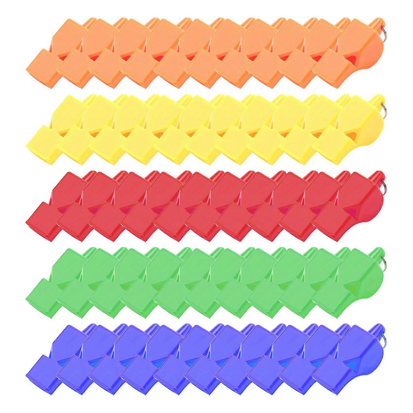 50 Pcs Non-Nuclear Professional Referee Whistle Whistle Plastic Life-Saving Whistle Special for Gam