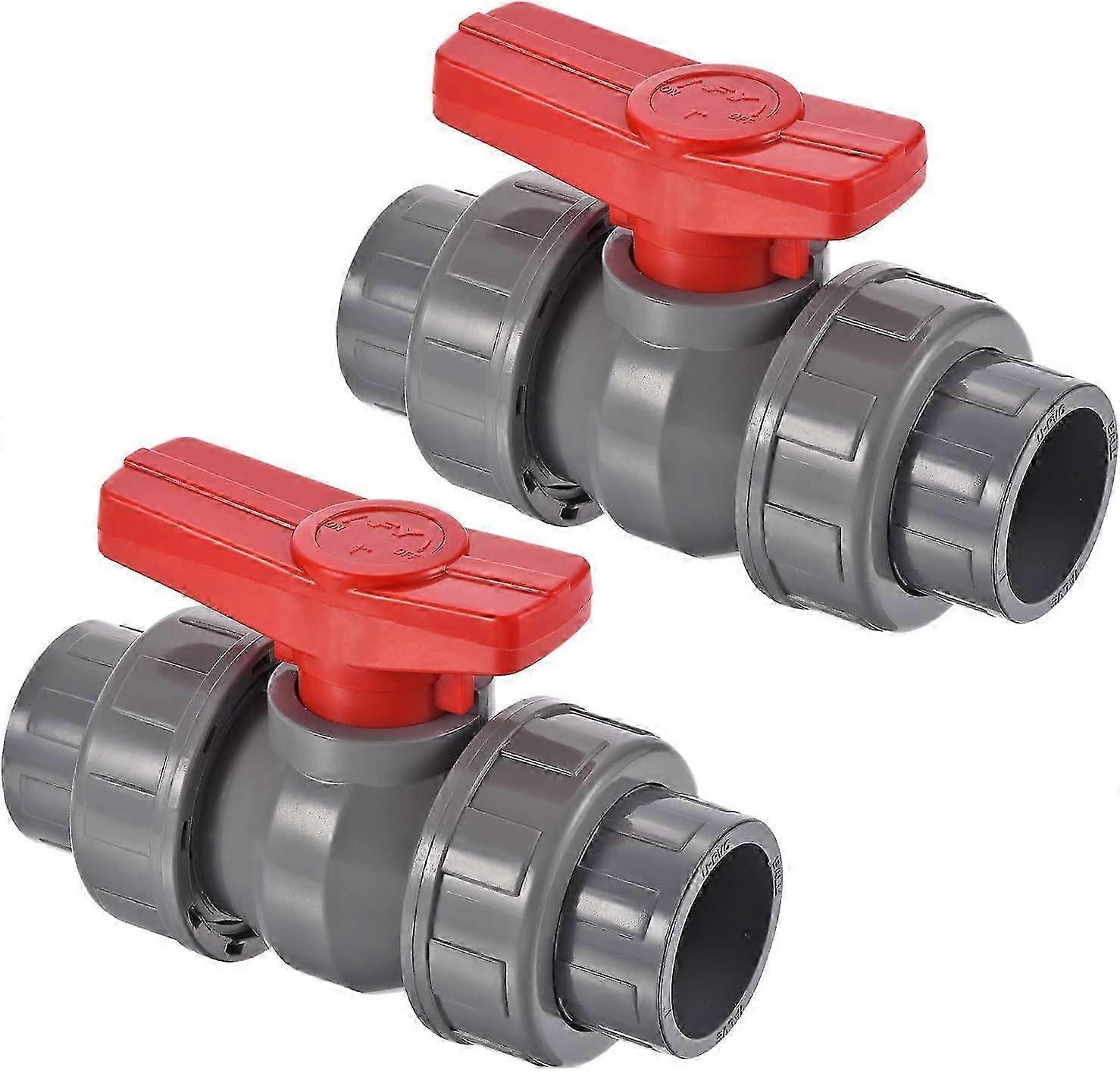 LM 32mm ID Doppel-Union-Kugelhahn, 2er-Pack PVC-Sockel-Absperrventilschalter für die Wasserdurchflussregelung, Grau XTR