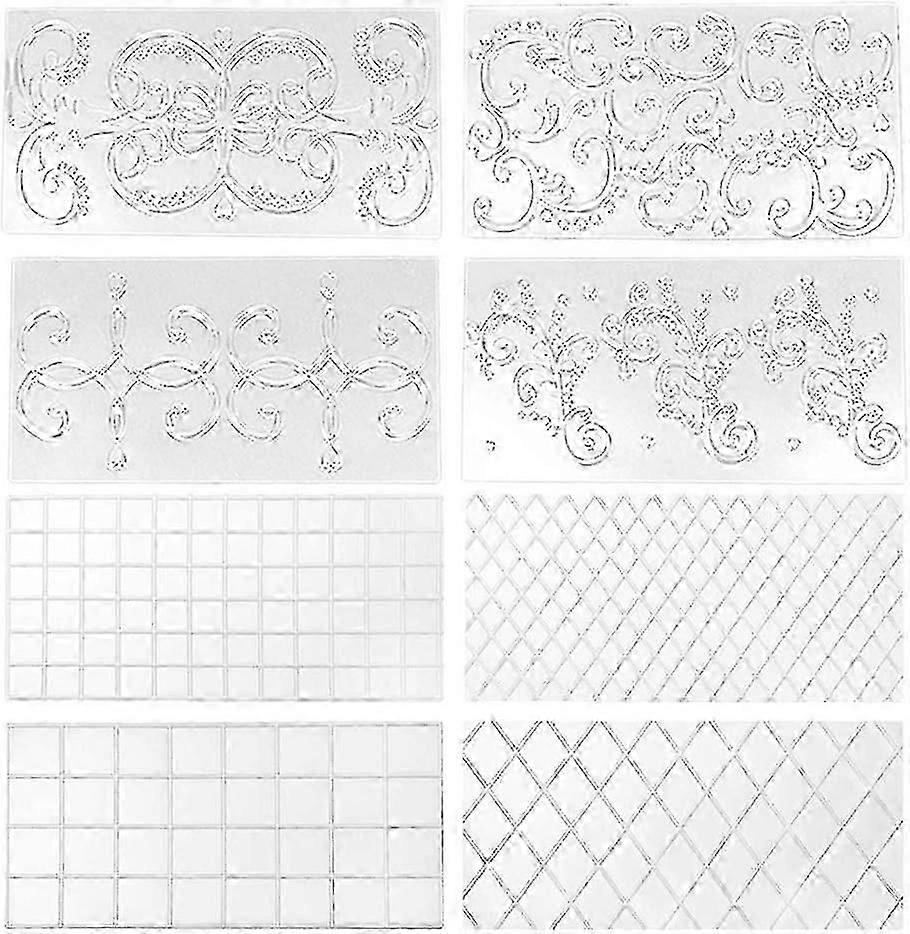 16-Piece Embossing Mat Diy Cake Decoration Transparent Lattice