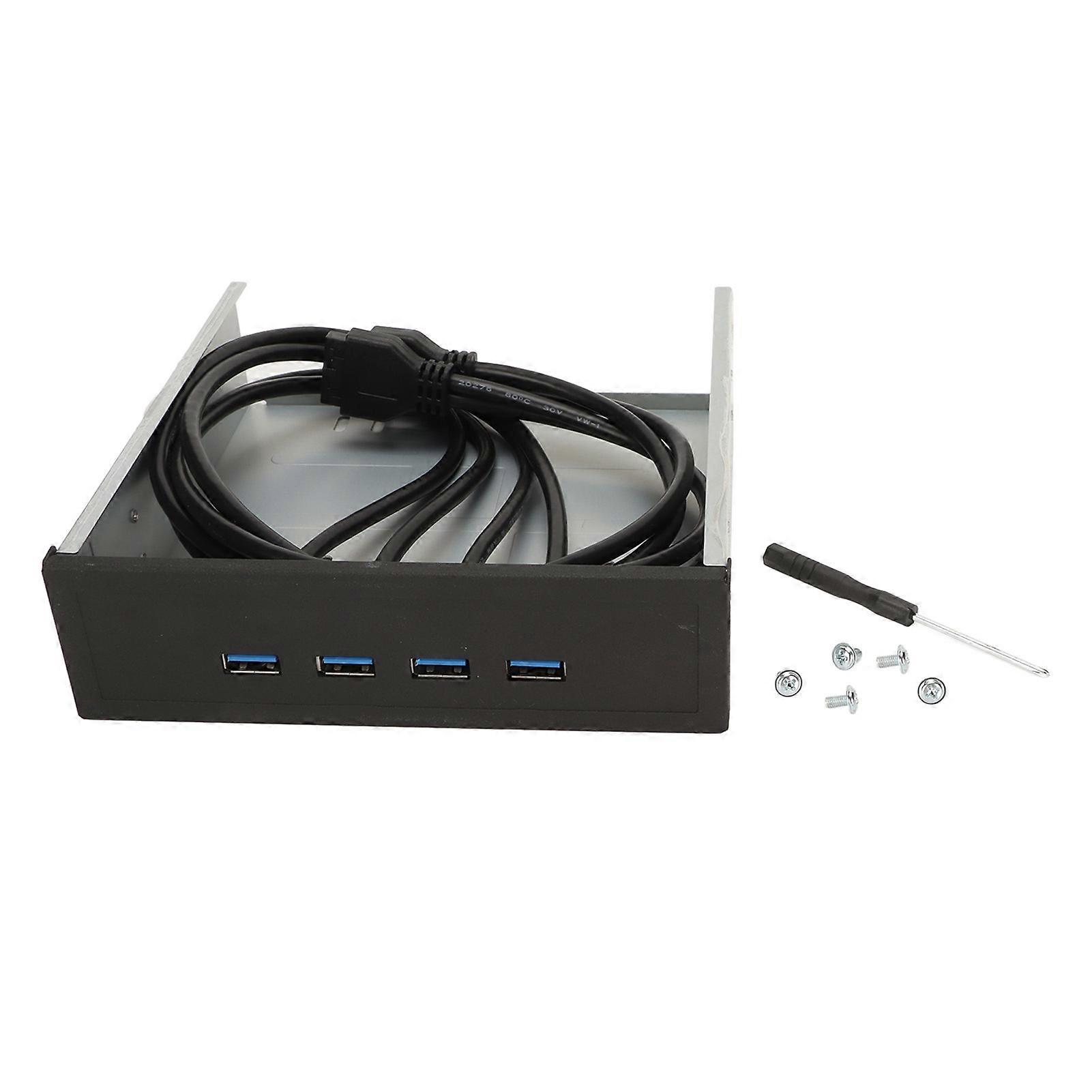5.25in USB 3.0 Front Panel Hub 4 Ports 5Gbps High Speed 19pin USB Front Panel Hub for PC Computer