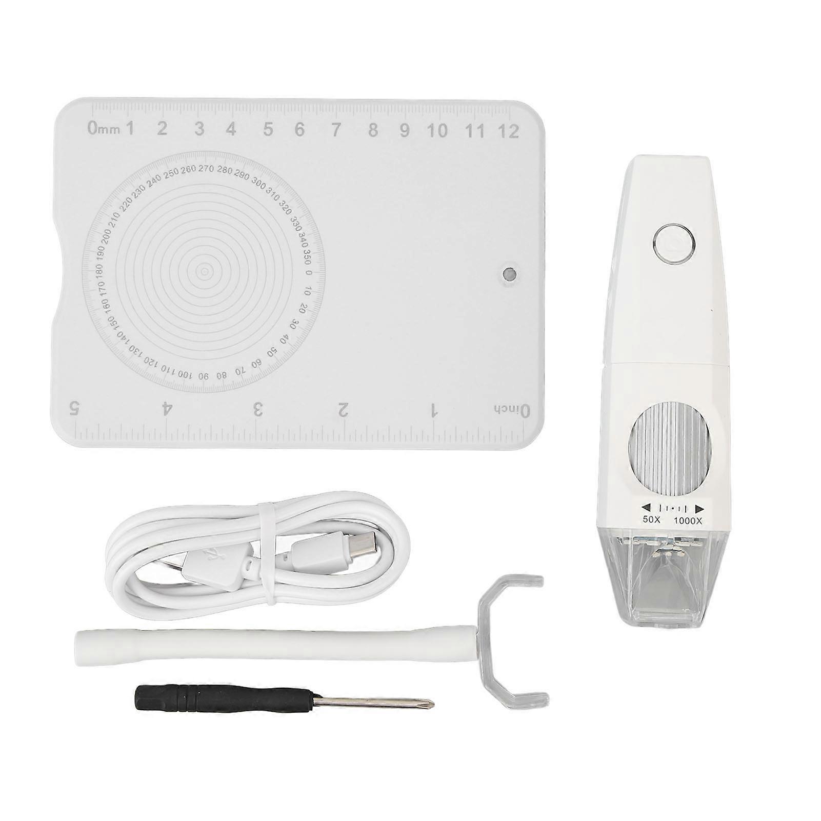 1080P HD Wireless Handheld Microscope: 50-1000x Zoom, 8 LED, Type-C Charging, WiFi