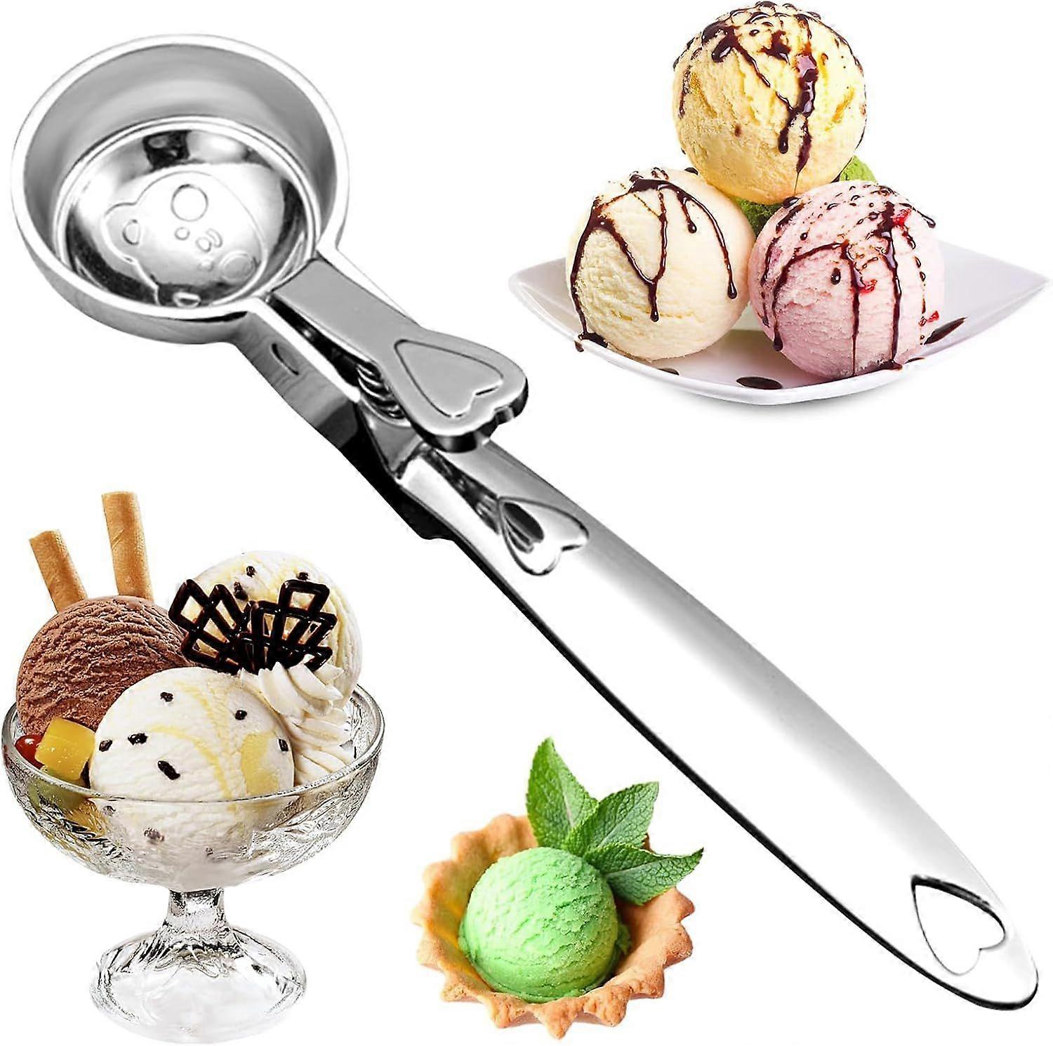 18 x 4.4 cm Metal Ice Cream Scoop Ice Cream Scoop with Trigger Reusable Ice Cream Scoop for Pastry Melon Baller