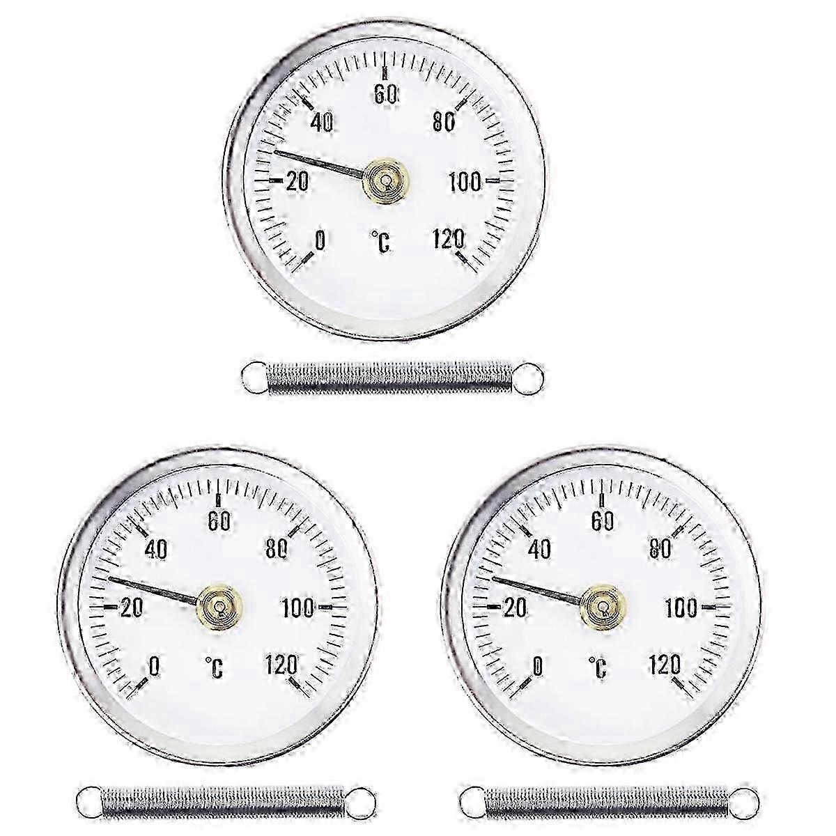 3pcs Stainless Steel Pipe Thermometer For Accurate Hot Water Pipe Temperature Monitoring 63mm Bimetal g20241567208