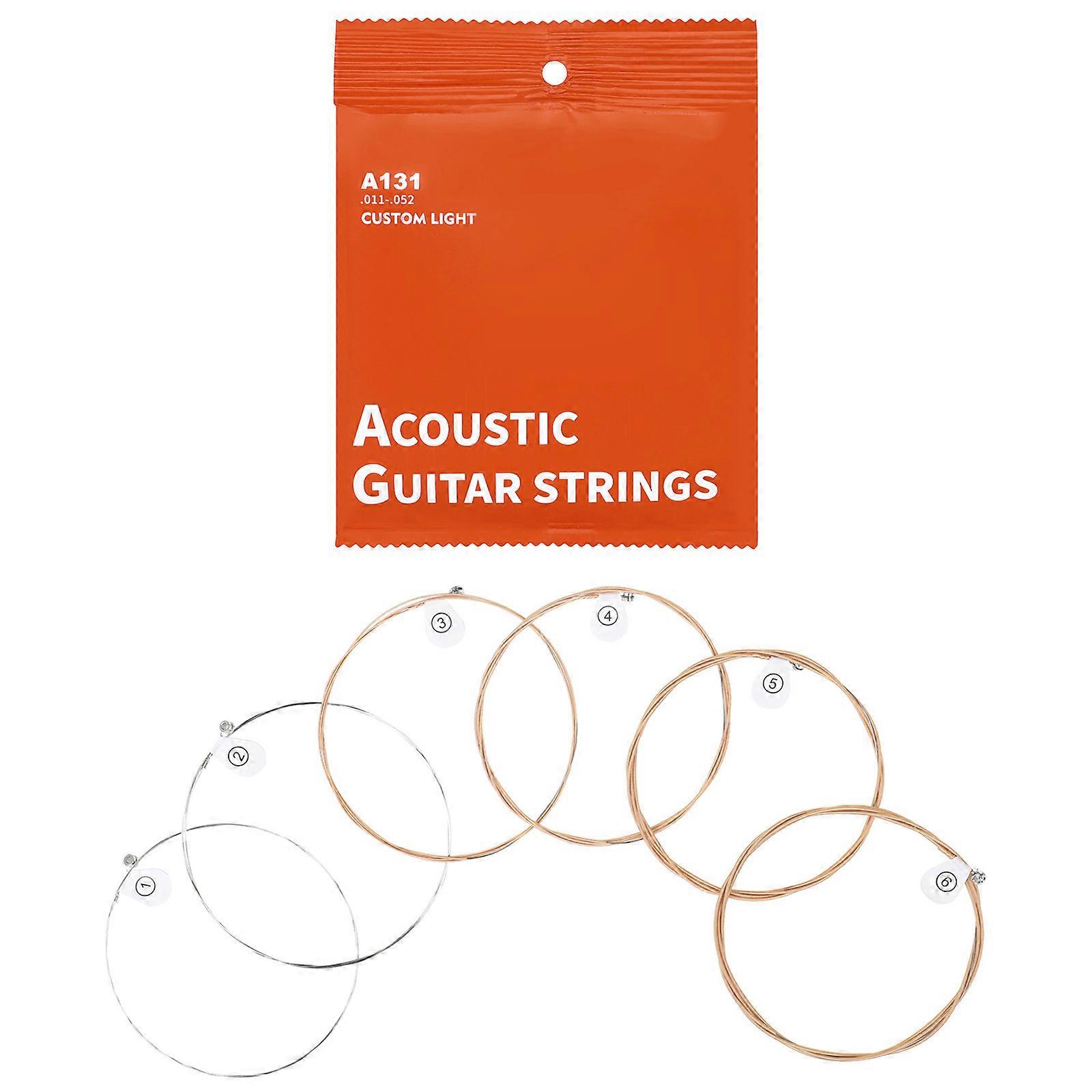 6Pcs High Carbon Steel Core Folk Guitar Strings Replacements Acoustic Guitar Strings Guitar Parts 6 Pieces Strings Sets