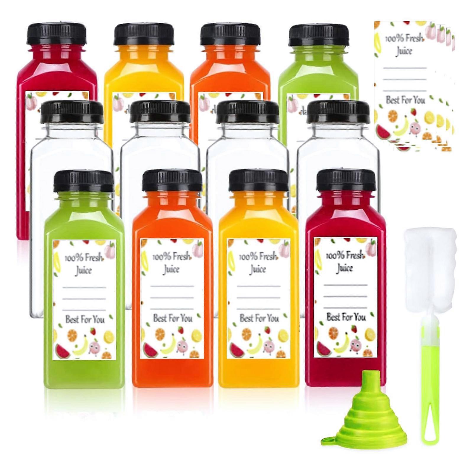 PET Juice Bottle Juice Container Beverage Bottle Practical Milk Bottle PET Material Suitable for Home Office and Travel
