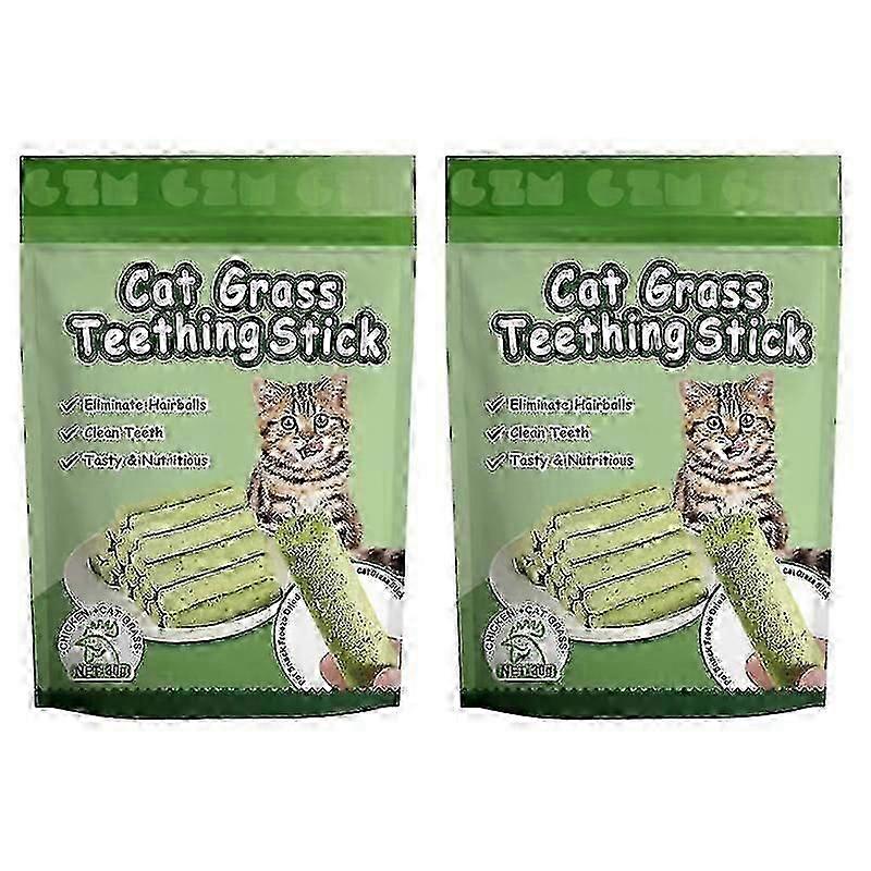 Bâton de broyage des dents de l’herbe de chat Collations pour animaux de compagnie Élimination des boules de poils Rangée de poils doux Prêt à manger Bâtons de nettoyage des dents de chat de bébé chat 6/12/18pcs