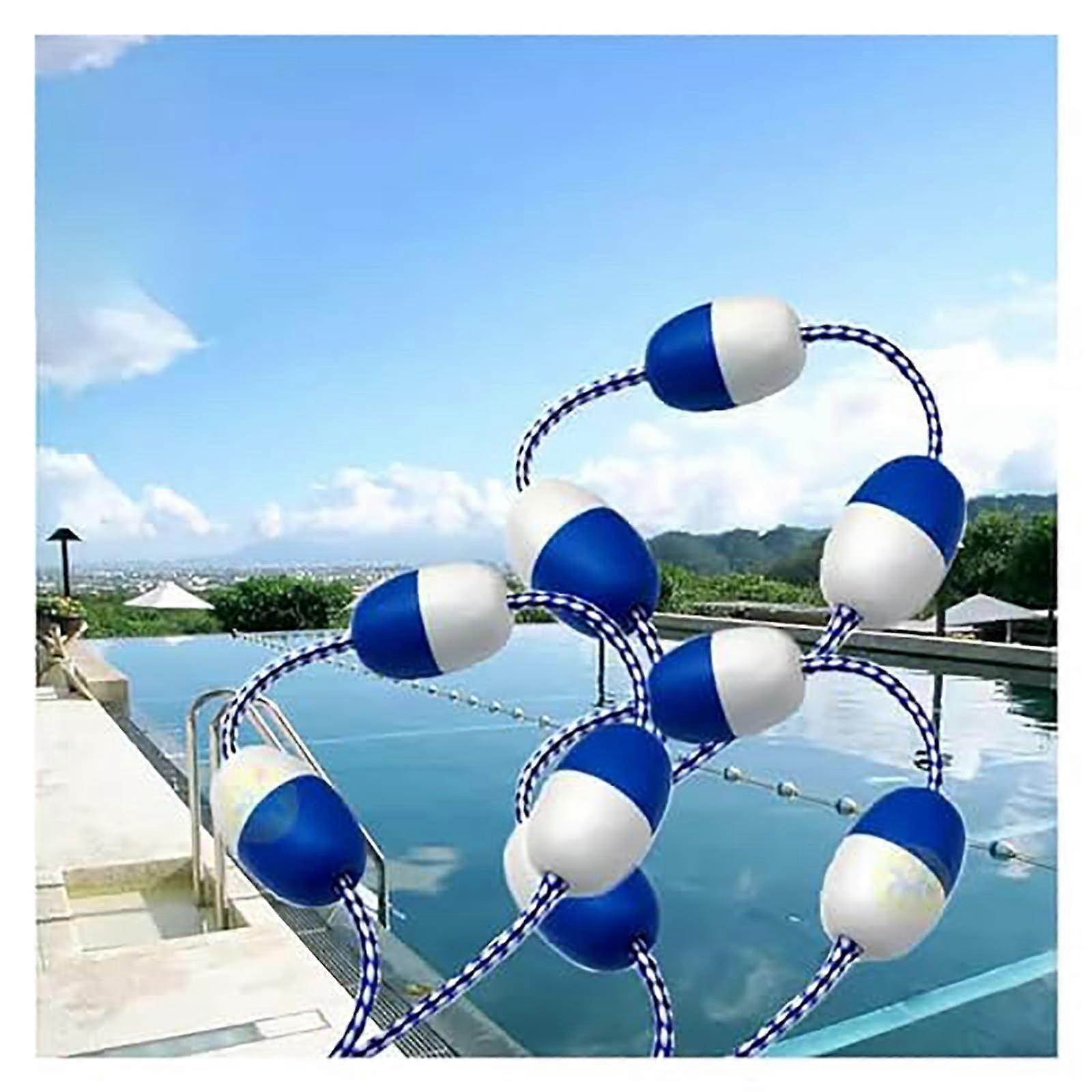 Pool rope set, floating barrier for pool lanes, swimming area divider, for shallow and deep pools, 25 m