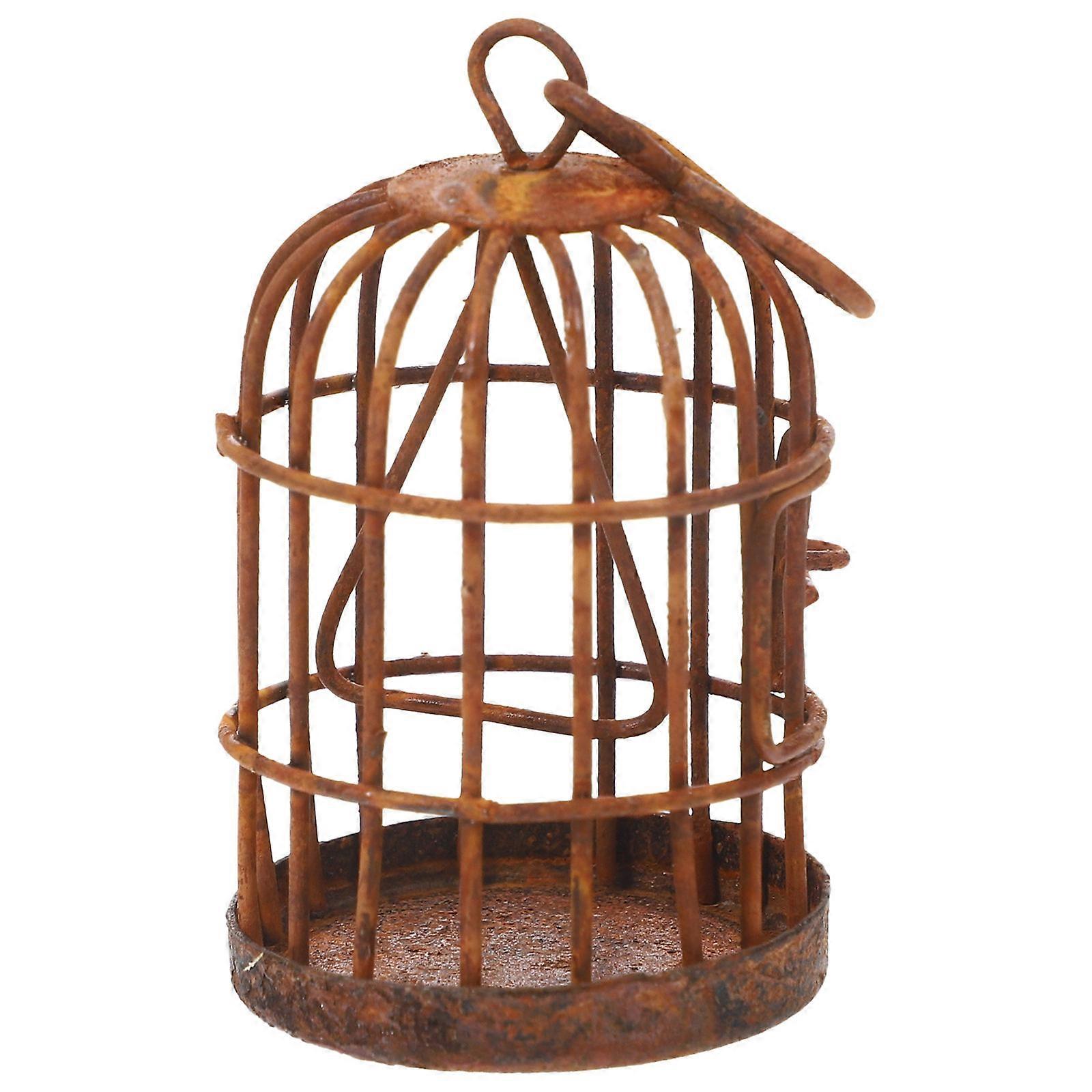 Graceful Mini Birdcage Ornament, Versatile Iron Art for Garden Projects