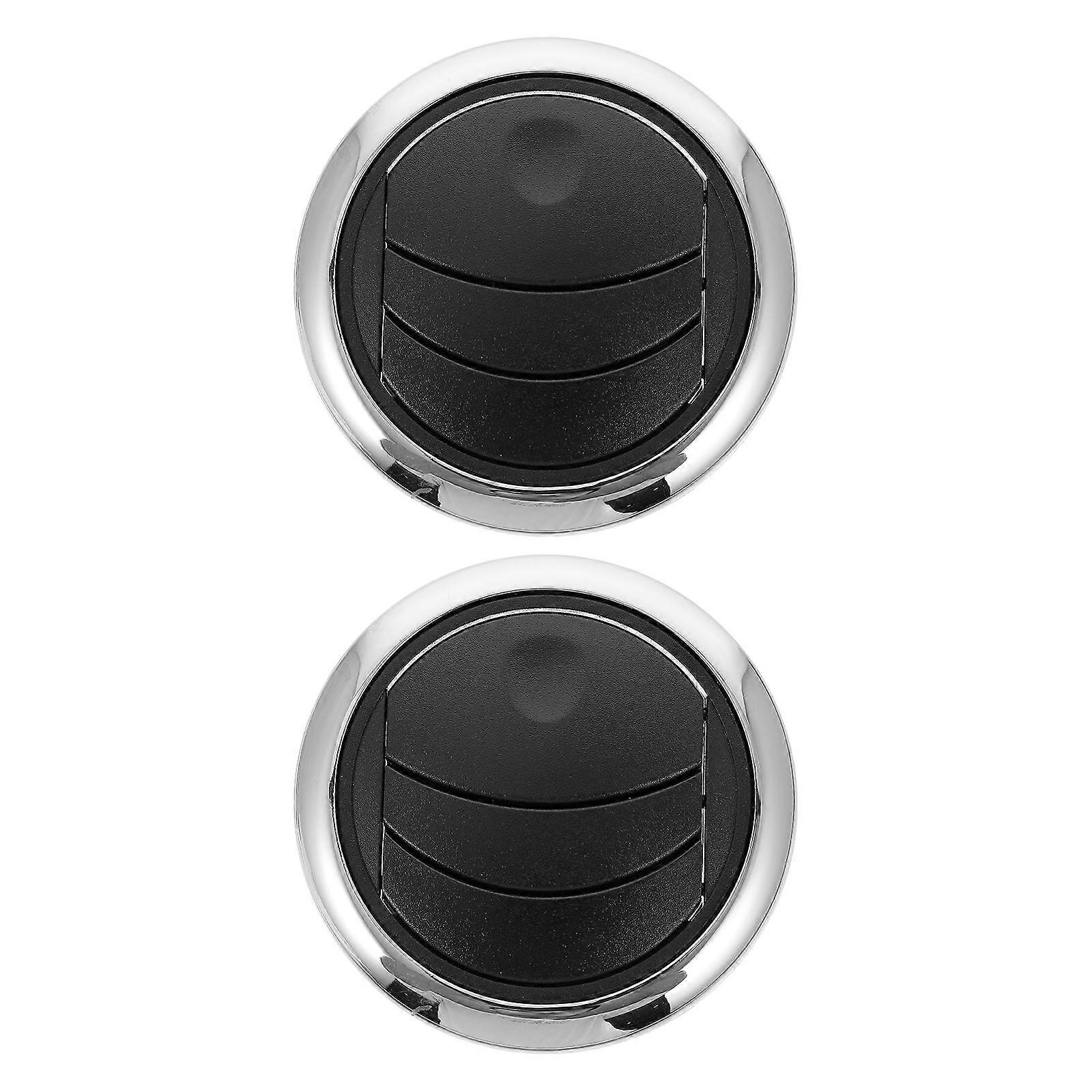Round Air Outlet for Bus Made of Durable ABS Black Color Adjustable Wind Direction 2 Pieces