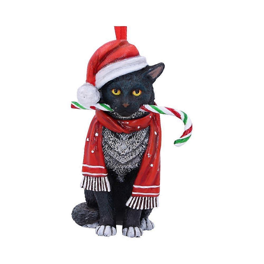 Lisa Parker Candy Cane Cat Hanging Ornament 9cm