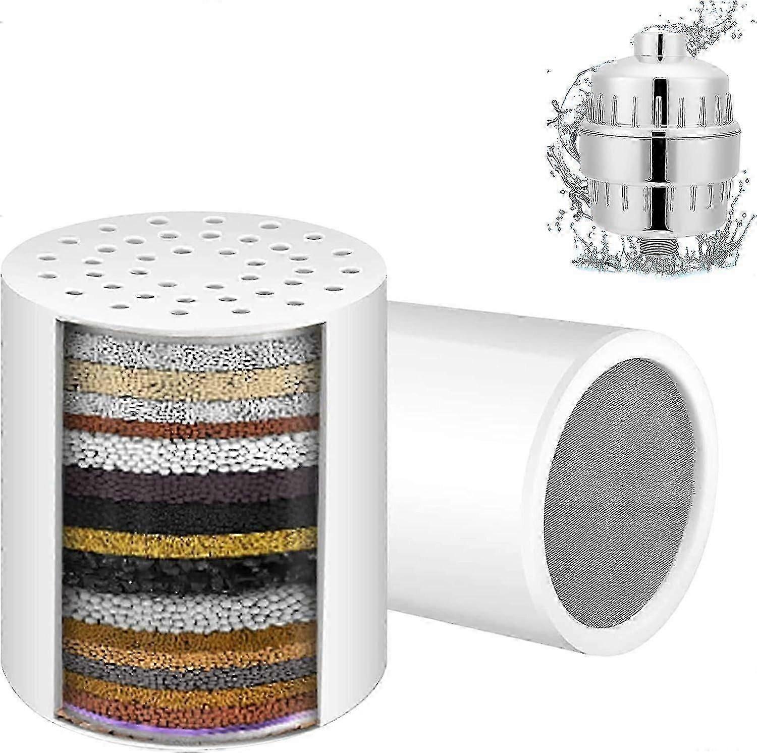 2 Pack 20 Stage Shower Filter, Professional Shower Hard Water Filters Universal Shower Filter, Universal Shower Head Filter Hard Water Filter With Com