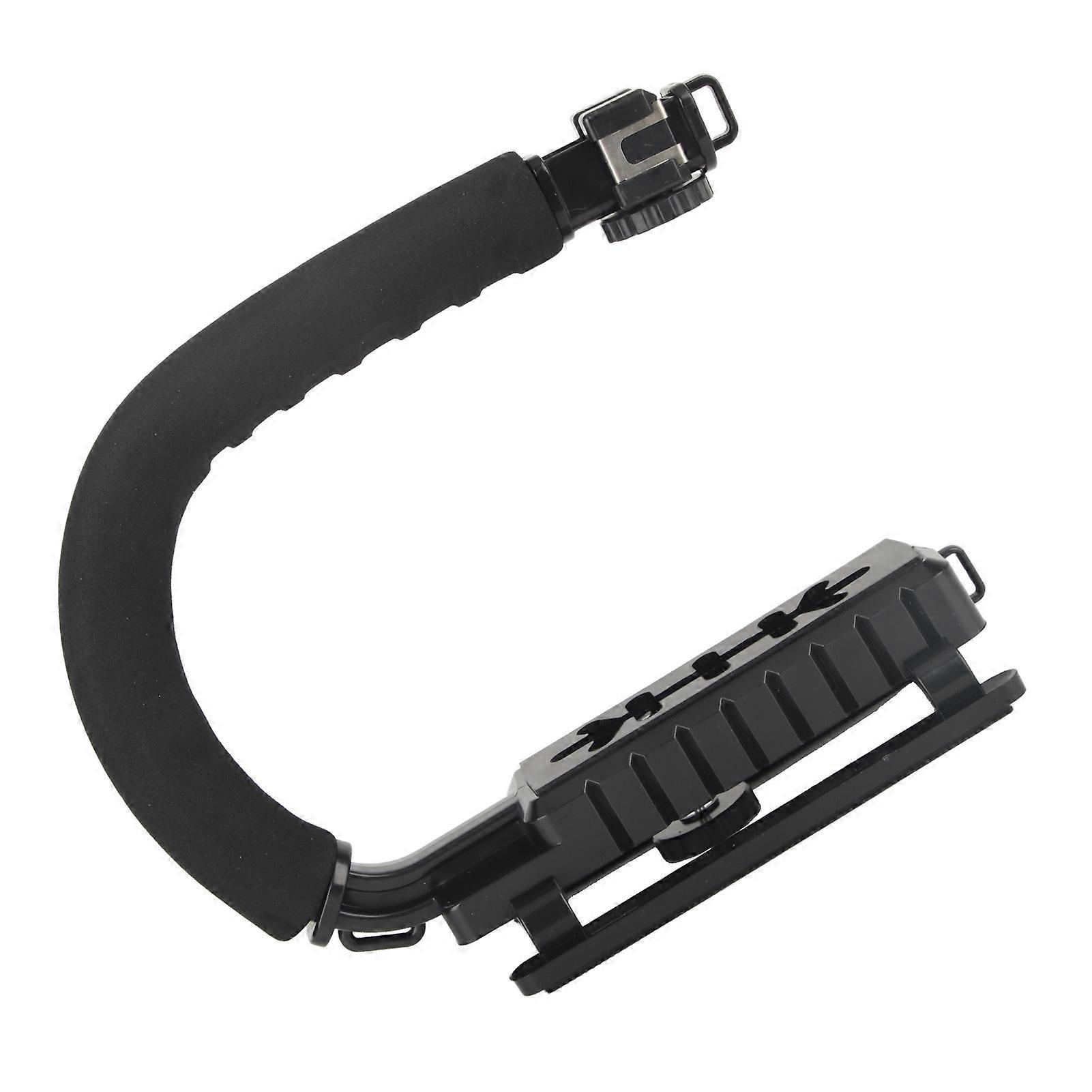 Camera Handheld Stabilizer ABS Sponge Adjustable Angle U Shaped 3 Hot Shoe Handheld Stabilizer for DSLR Digital Cameras