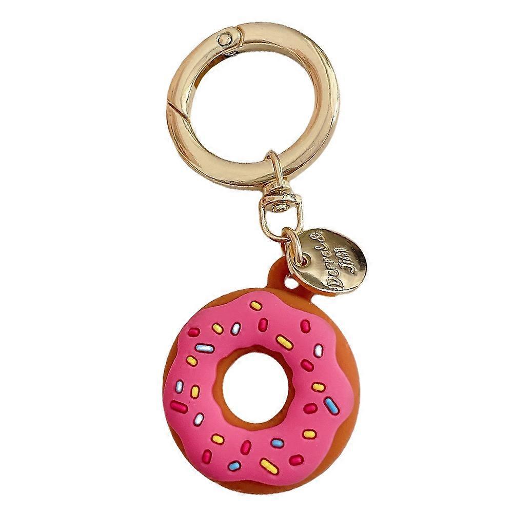 For Apple AirTag Bluetooth-compatible Tracker Donut Design Silicone Case Protective Cover with Ring 