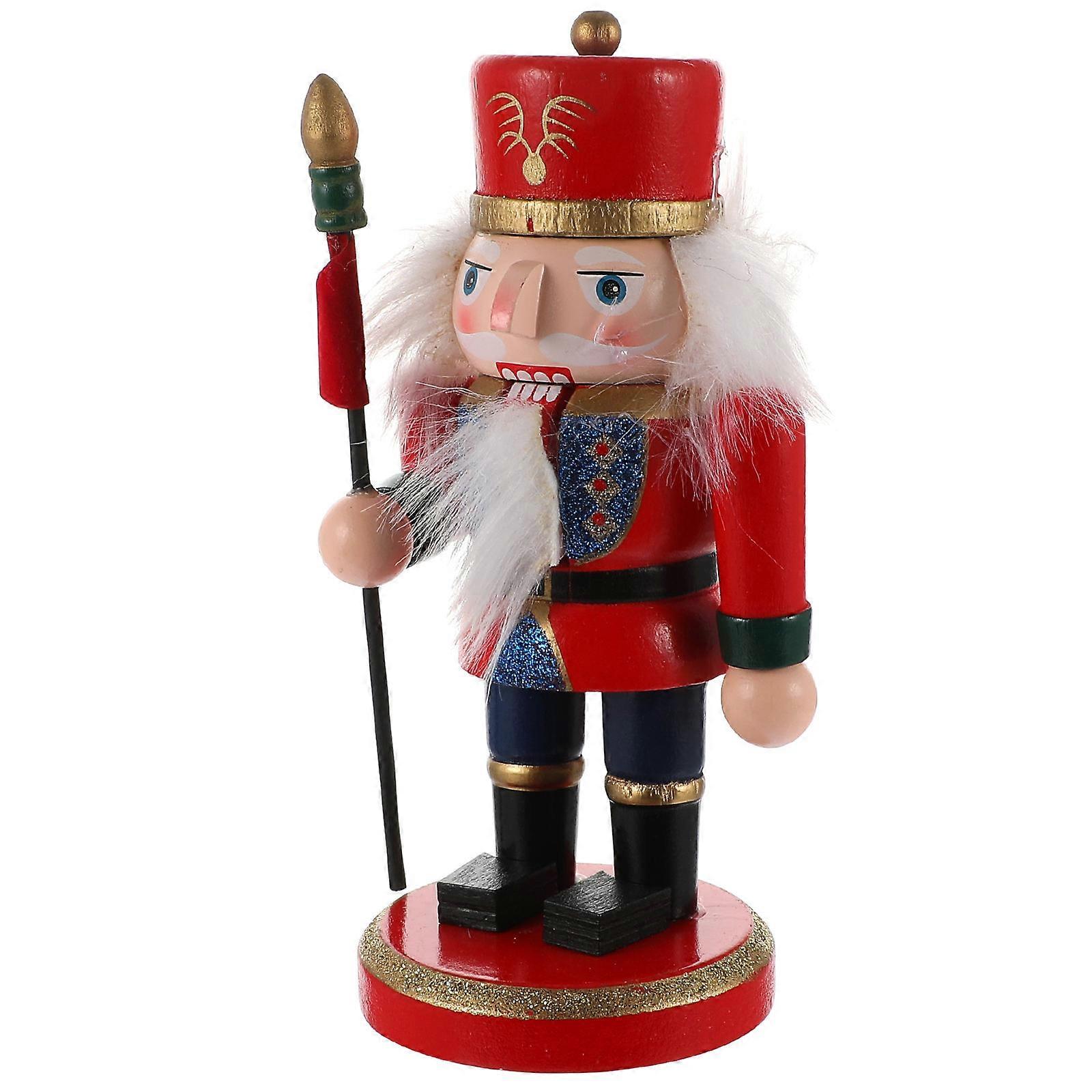 Nutcracker Soldier Figurine Production Miniature Ornaments Synthetic Material 1Pc