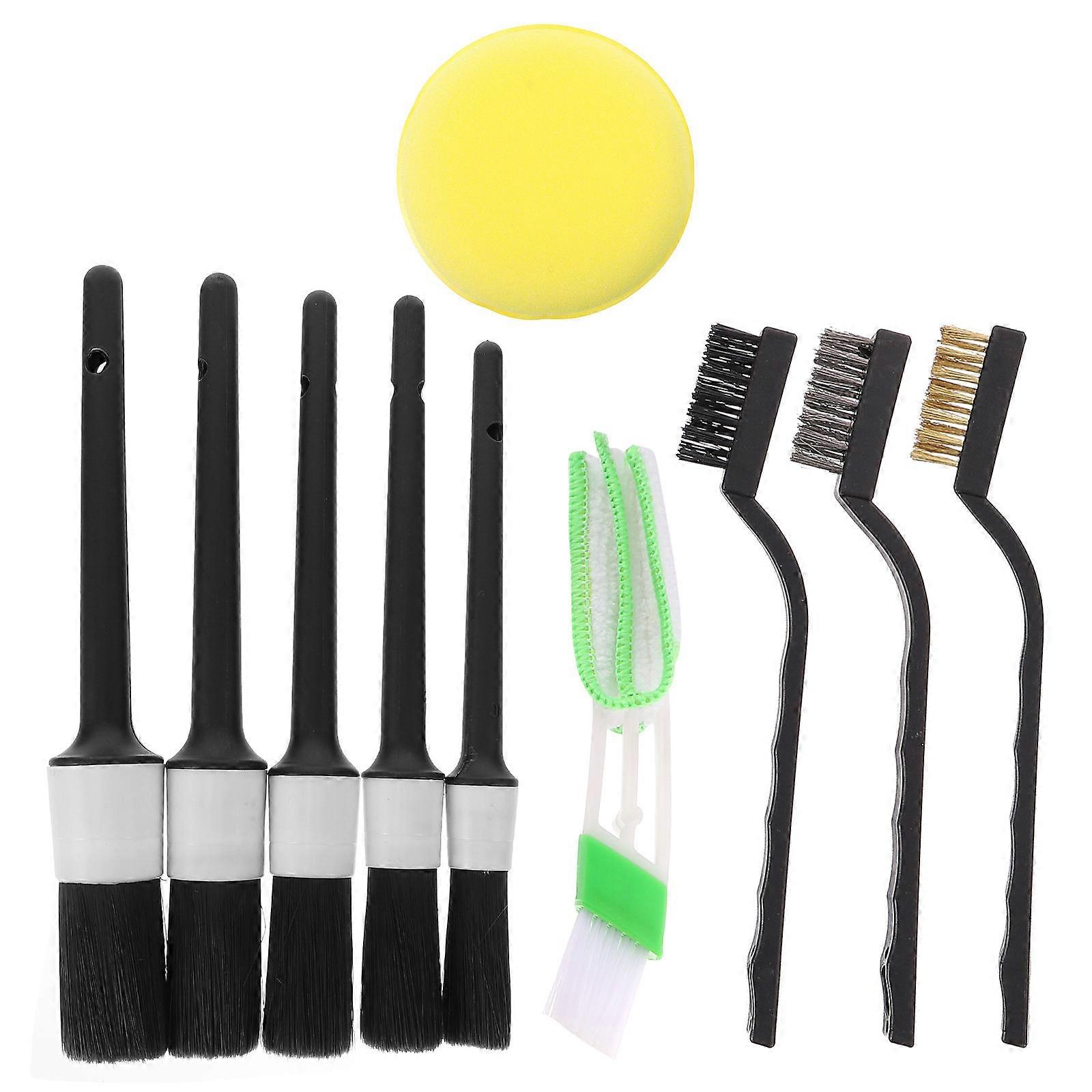 Car Cleaning Tools Durable Wash Brush Set for Auto Detailing Assorted Color Plastic 1 Set