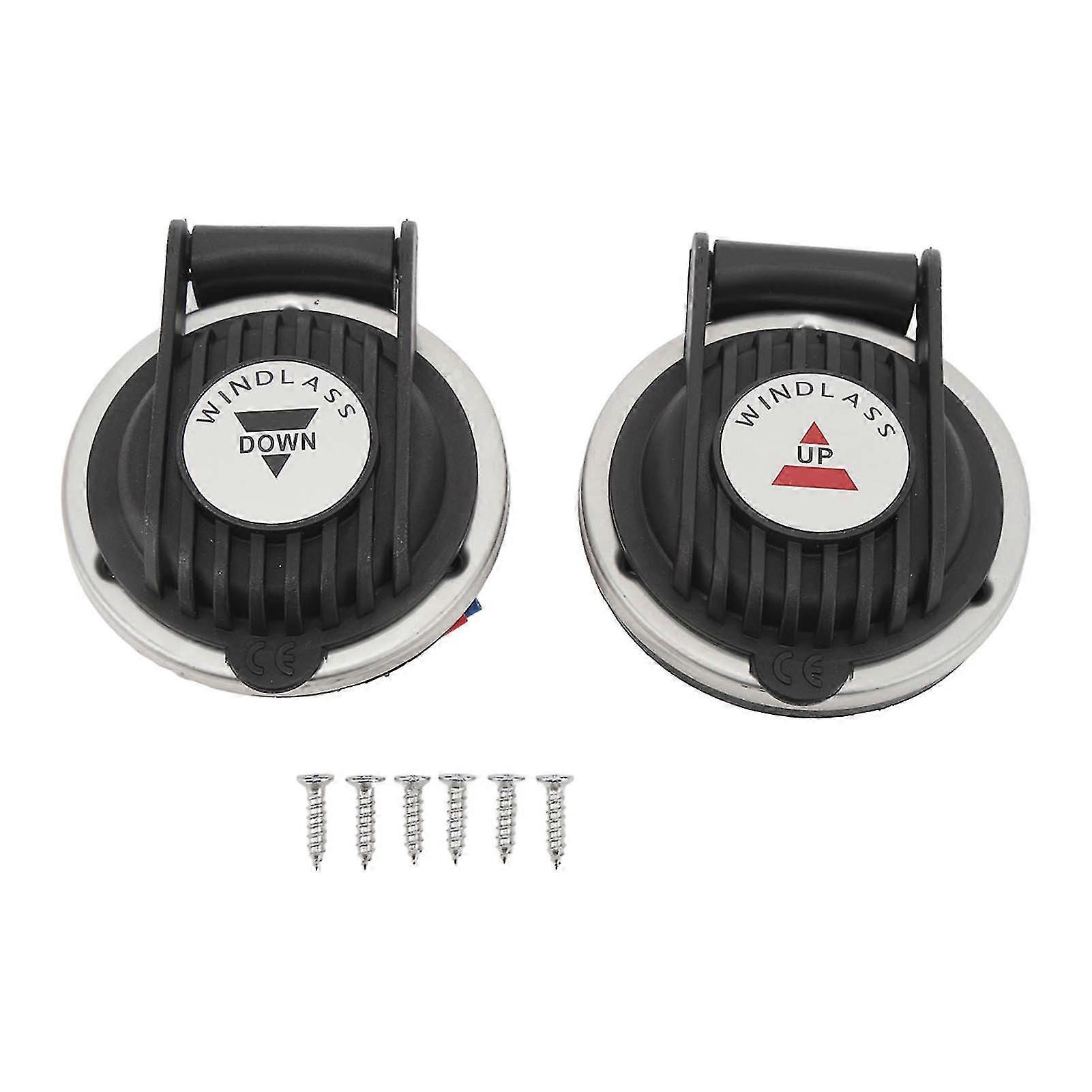 2Pcs Windlass Foot Up Down Switch Rustproof Sturdy Safety Protection Black Windlass Deck Foot Switch for Boat