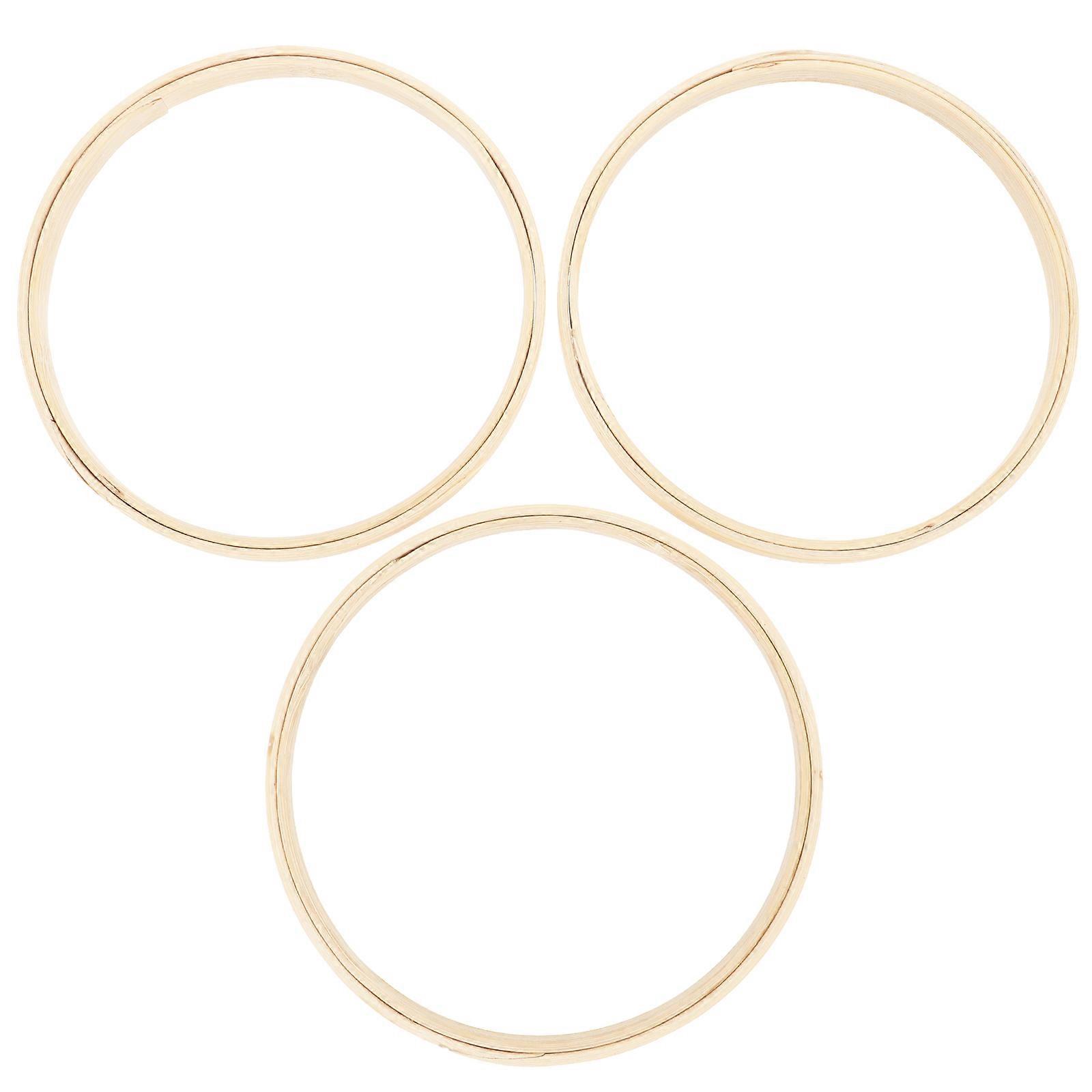 3pcs Dream Catcher Ring DIY Craft Tools Bamboo Circle Round Accessories