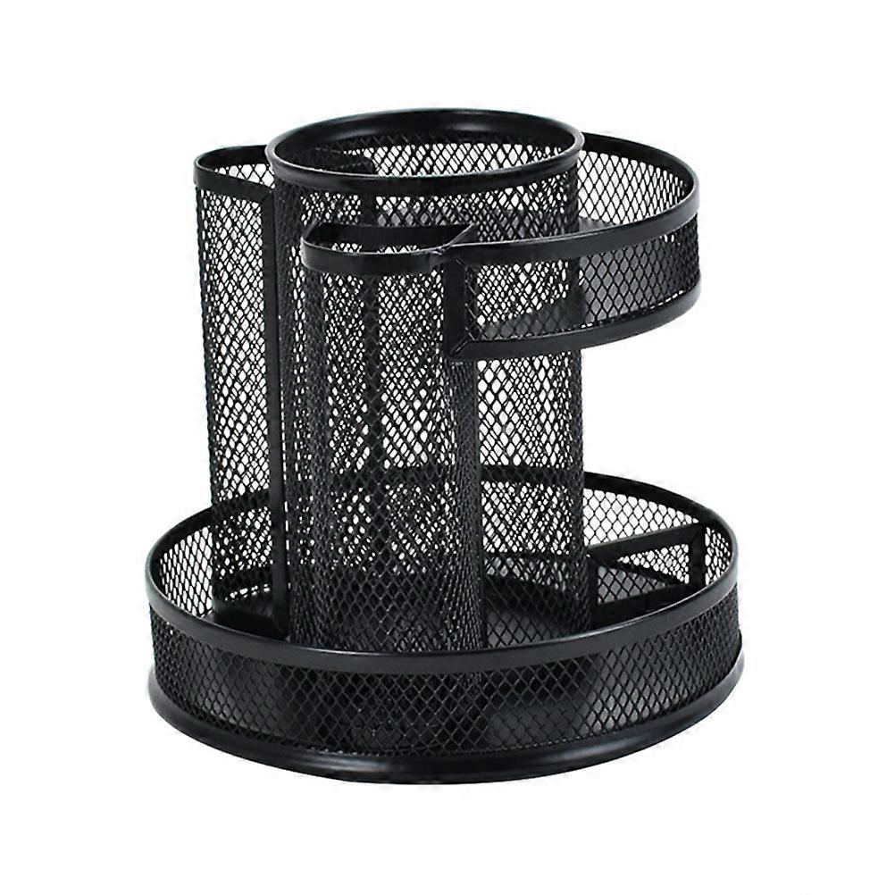 Iron Rotating Brush Holder For Desk Classroom Use Cylindrical Design 1Set