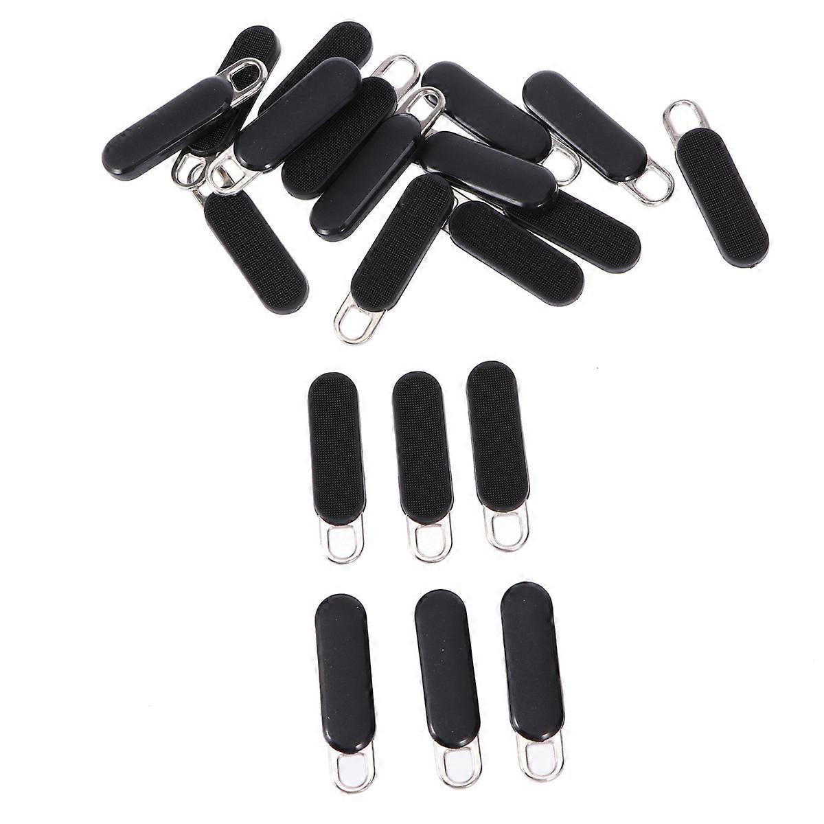 Zipper Puller Tabs Black Zipper Fixers Replacement for Damaged Zippers Practical Diy Projects 20Pack