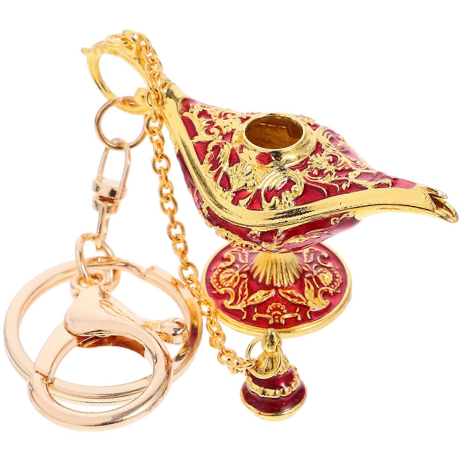 Keychain Hanging Decor Keychain Shape Pendant Golden Compact Design Everyday Use 1Set