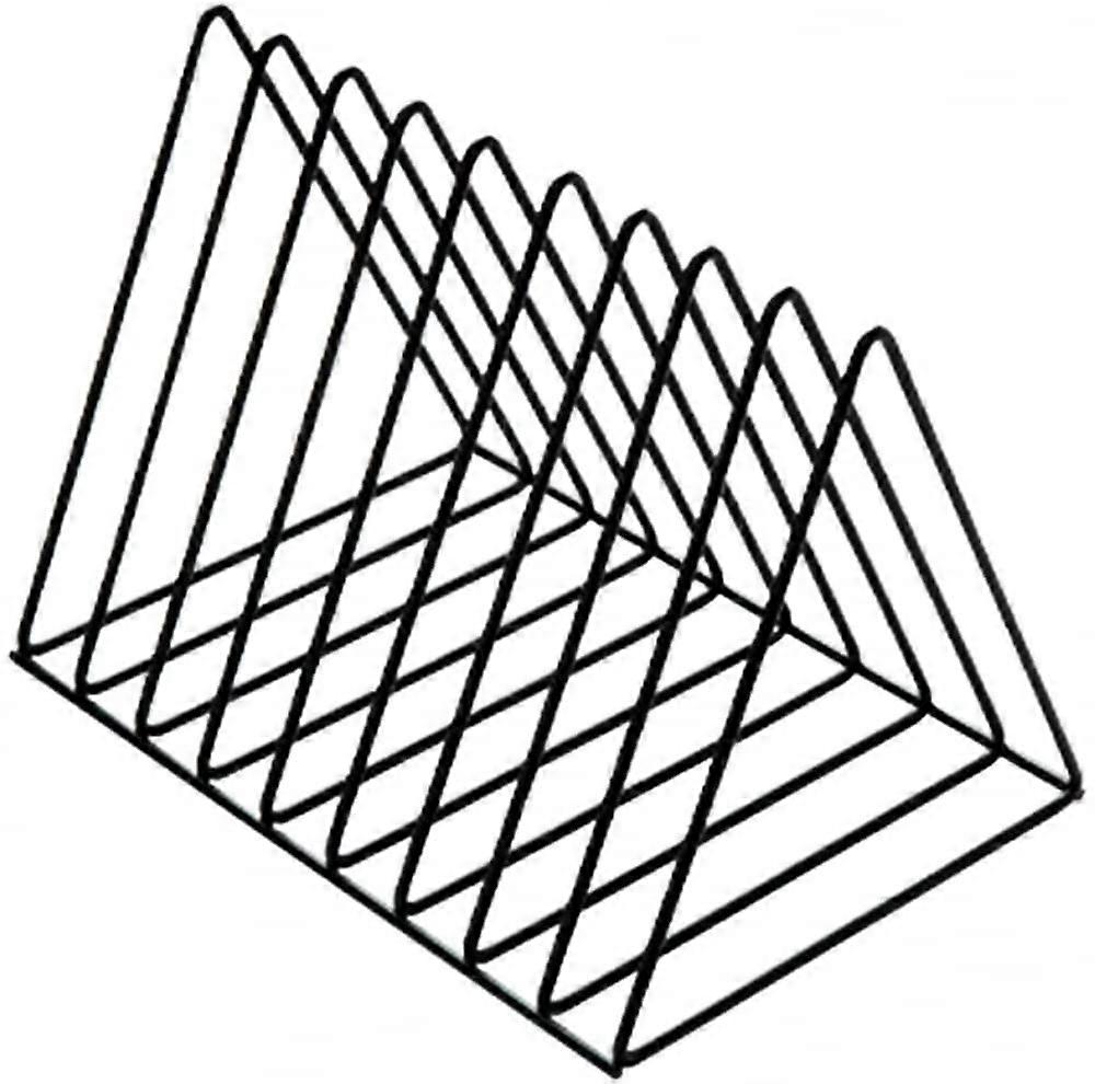 Bookends made of metal, stable, triangular, for binders, magazine holders, record stands, storage for books and magazines, school, office, black white