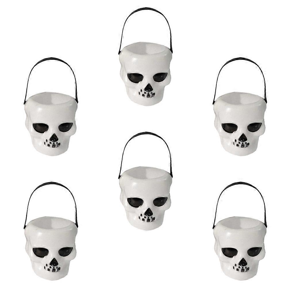 هالوين جمجمة دلو رؤوس جمجمة على شكل حاوية حلوى 6x5.5 سم 12 قطعة