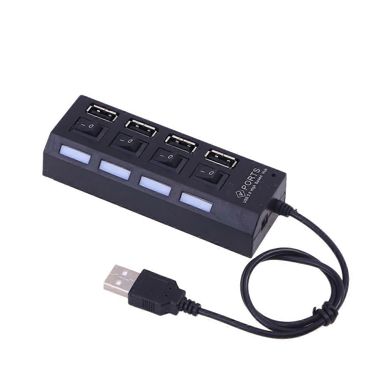 منافذ USB Hub محمول USB Hub 4 منافذ توسيع لأجهزة الكمبيوتر المحمول أسود نقل البيانات المدمجة 1 مجموعة