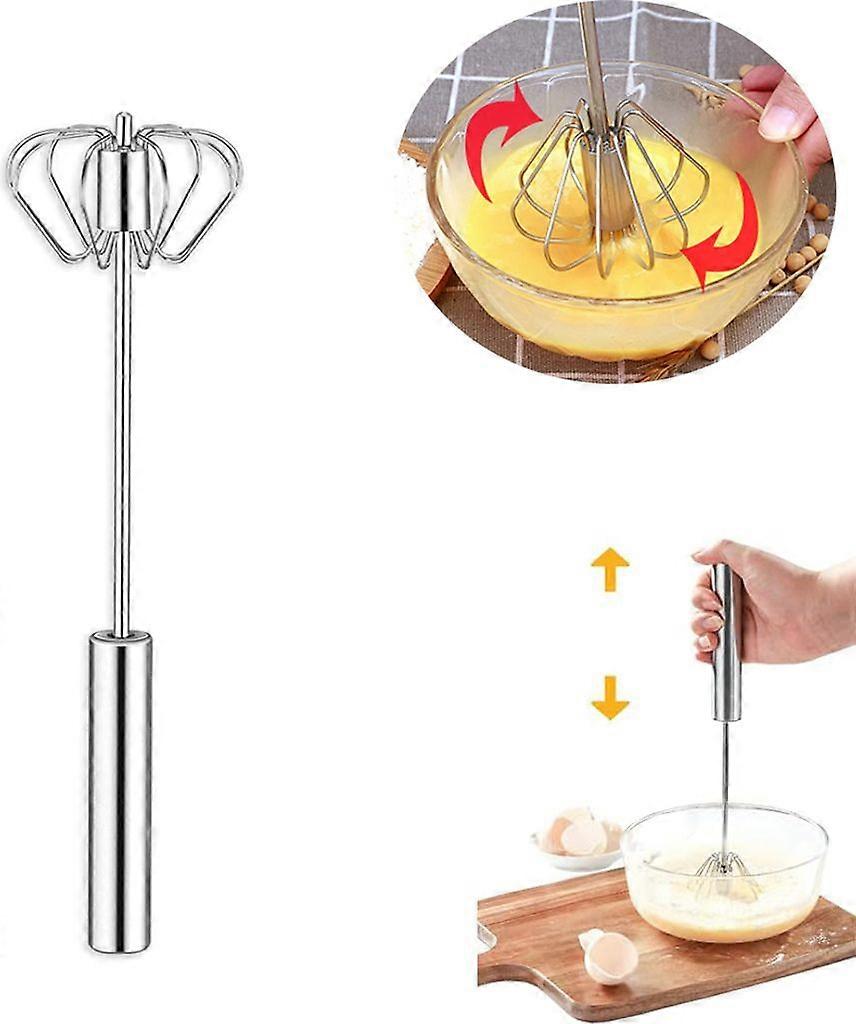 Blender, 12 Inch Multi-Function Semi-Automatic Handheld Stainless Steel Blender, Milk Blender, Rotating Kitchen Tool Blender