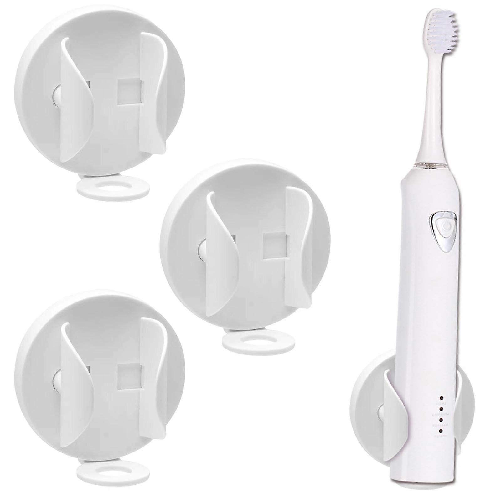 Wall Mounted Electric Toothbrush Holder Pack of 3, Self-Adhesive, No Drill, Strong Punch-Free, Gravity Auto Lock Design