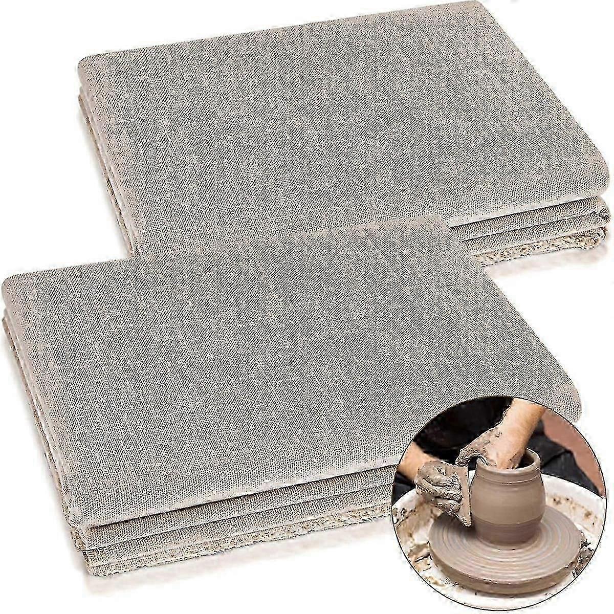 2Pcs Pottery Linen Cloth Hessian Clay Sculpture Tool Washable Reusable Drop Cloth for Paint Painting 39 X 59Inch