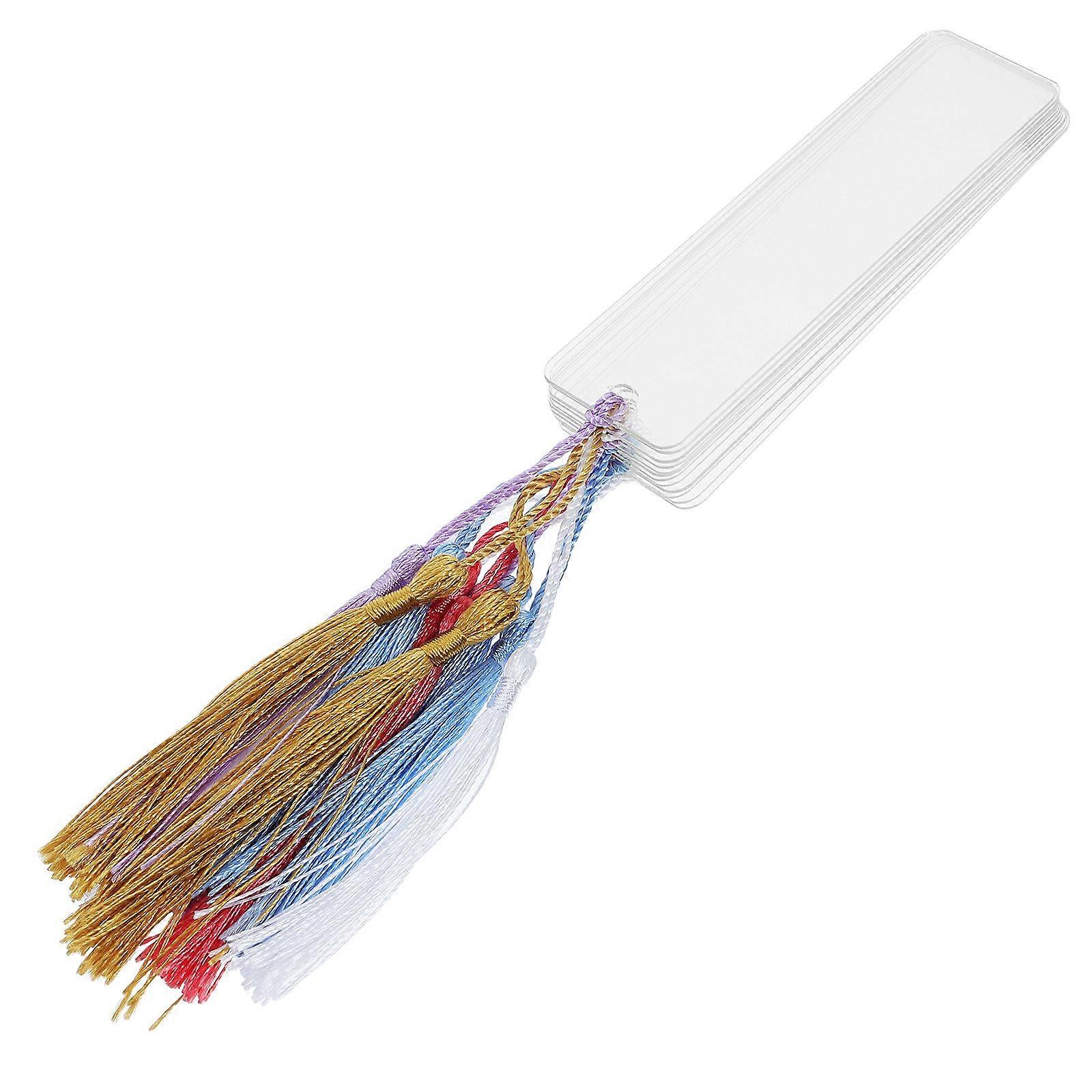 1 Set DIY Acrylic Bookmarks with Tassels – Transparent, Sturdy Page Markers for Creative Crafts, Personalization & Decoration