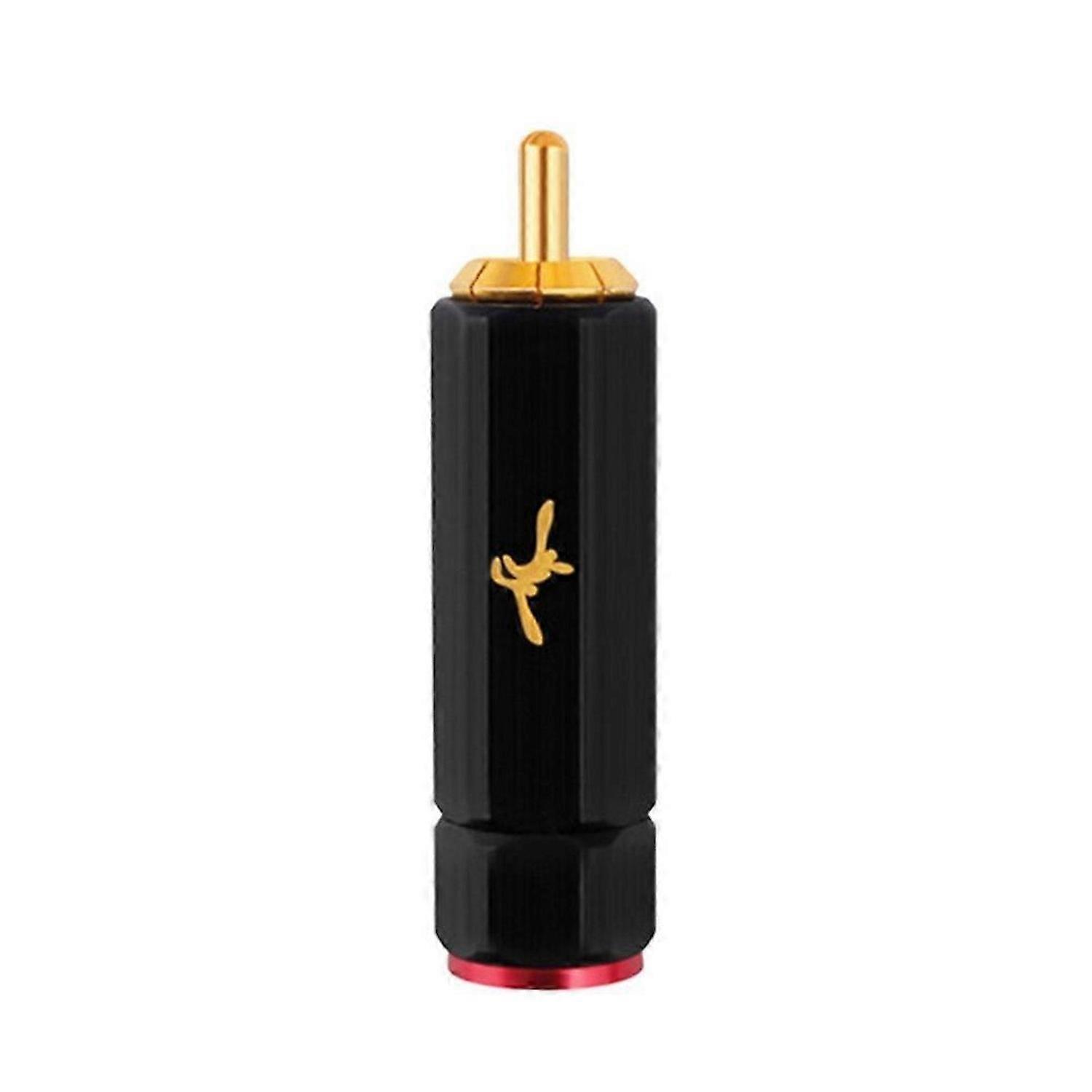 YYTCG Pure Copper Gold Plated RCA Plug Self Locking Lotus Terminal Soldering Free Heating Wire DIY A