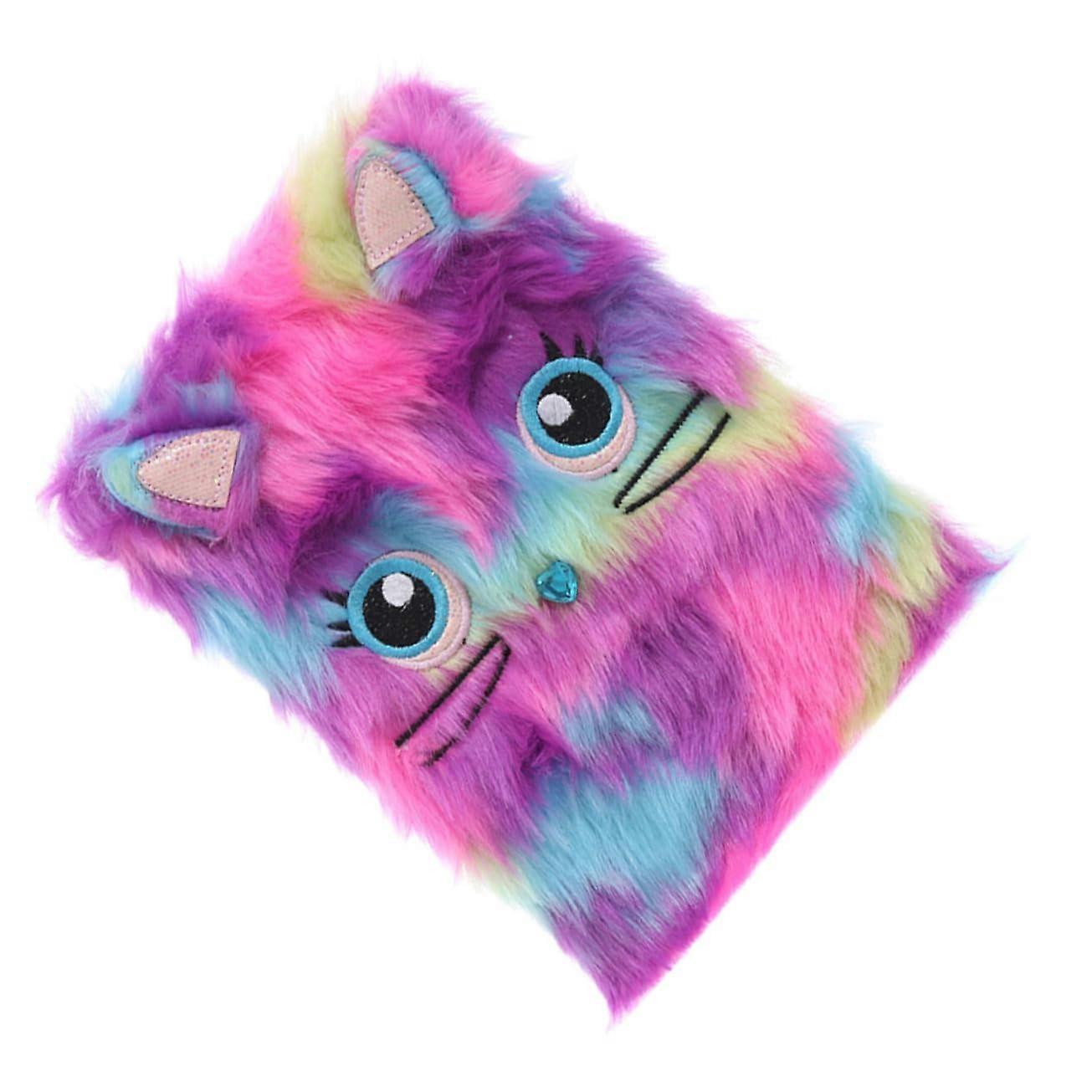 Kawaii Plush Cat Design Notebook for School, Creative Writing Journal, Gift for Students, A5 Size, Soft Cover