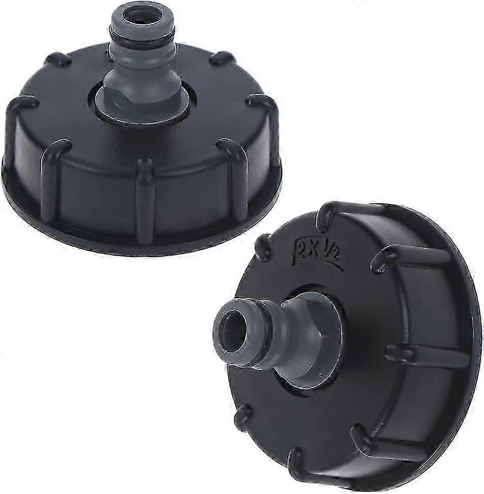 Hezunhz 2 Pcs Ibc Tank Adapter,ibc Connector S60x6 To 4 Water Pipe Tap Cap Joint 1/2" Course Threaded Storage Tank Cover Tap Water Butt Storage Tank H