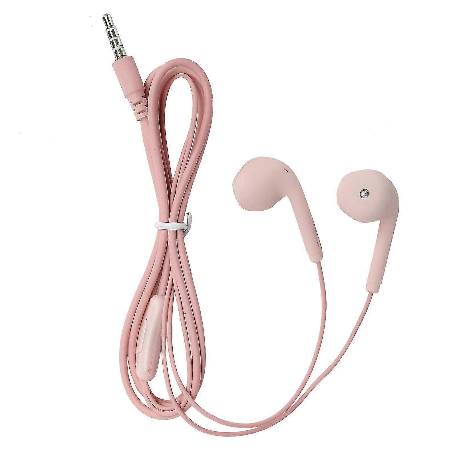 Universal 3.5mm HiFi Music Wired Earphones for Mobile Phones (Pink)