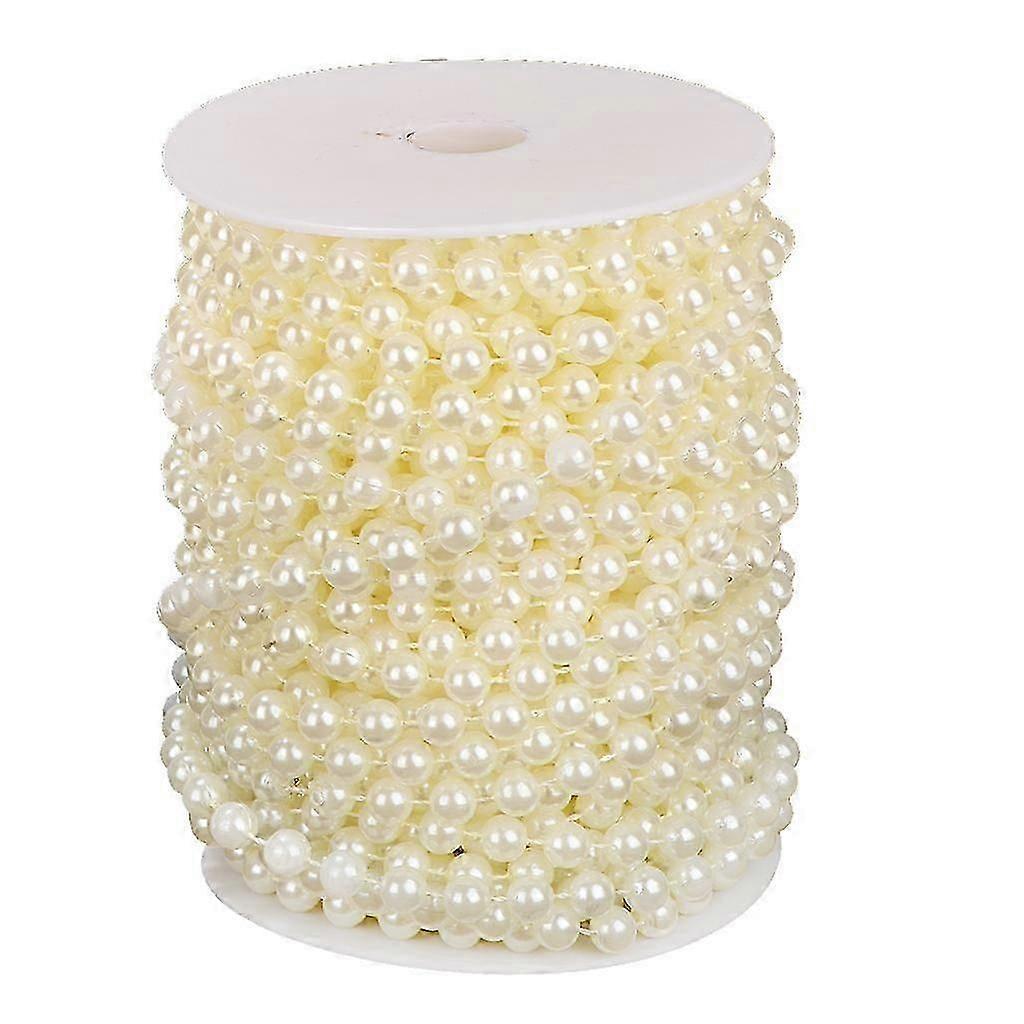8mm Artificial Pearls Strands String Garland Spool Beads Wedding 20m White