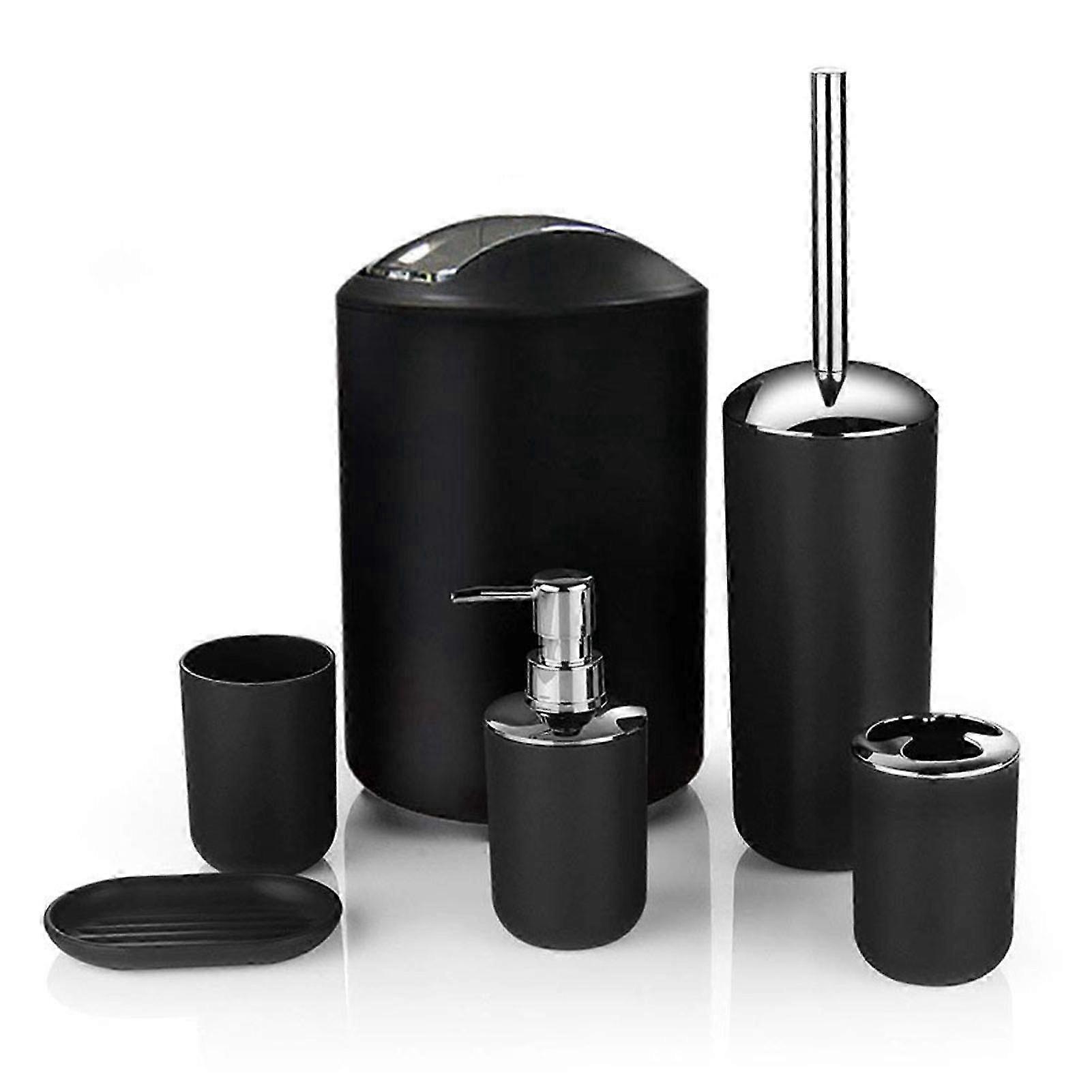 Toothbrush Holder Set with Soap Box and Lotion Dispenser - Black Hotel Bathroom Accessories