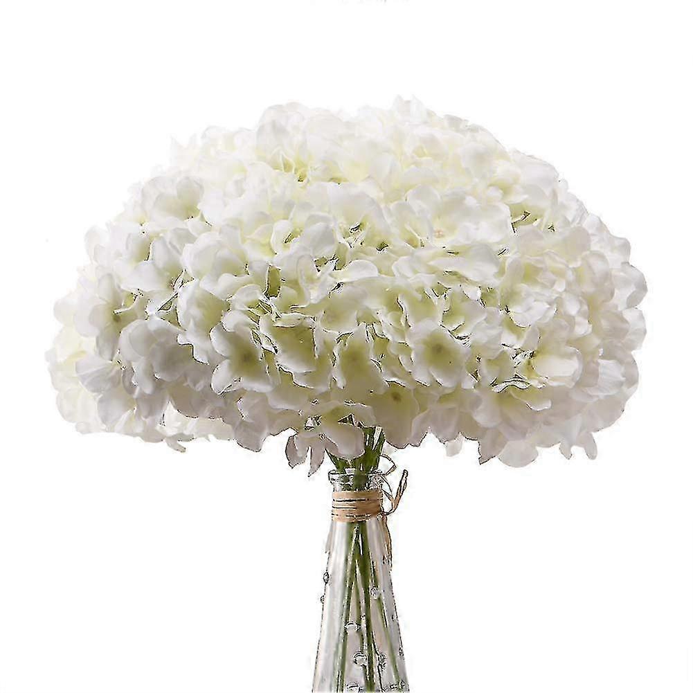 Pack Of 5 Artificial Silk Hydrangea Flowers With Stems For Home Decor