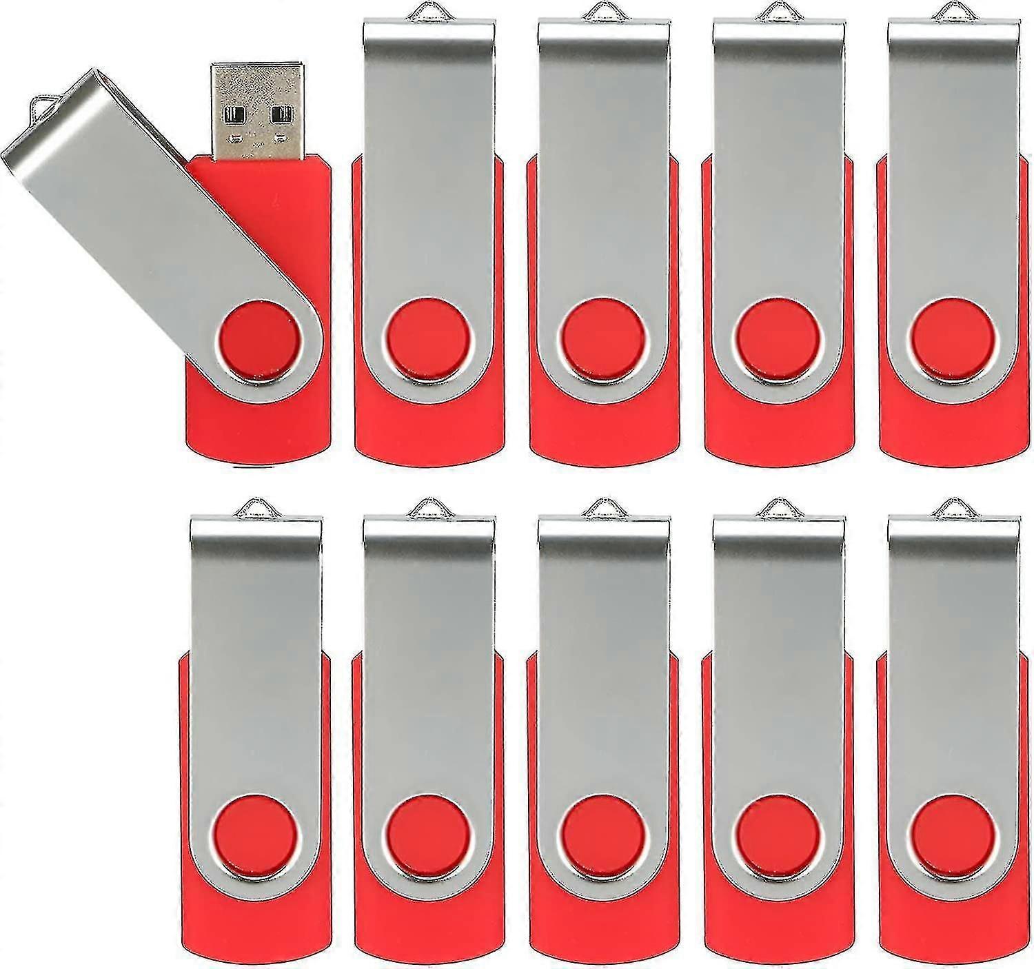 Best selling in 2024 10 pieces of USB flash memory driver USB 2.0 Thumb Drive Swipe Rotating Memory Baseball Folding Storing Drive Driver Zipper Driv