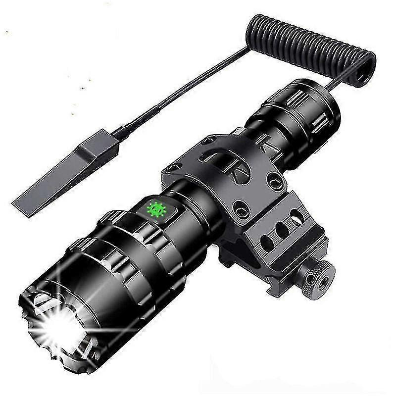 Tactical Torch 3000 Lumens Super Bright L2 Led Flashlight Usb Rechargeable 5 Light Modes Picatinny Rail Mount And Push Switch For Outdoor Fishing [ene