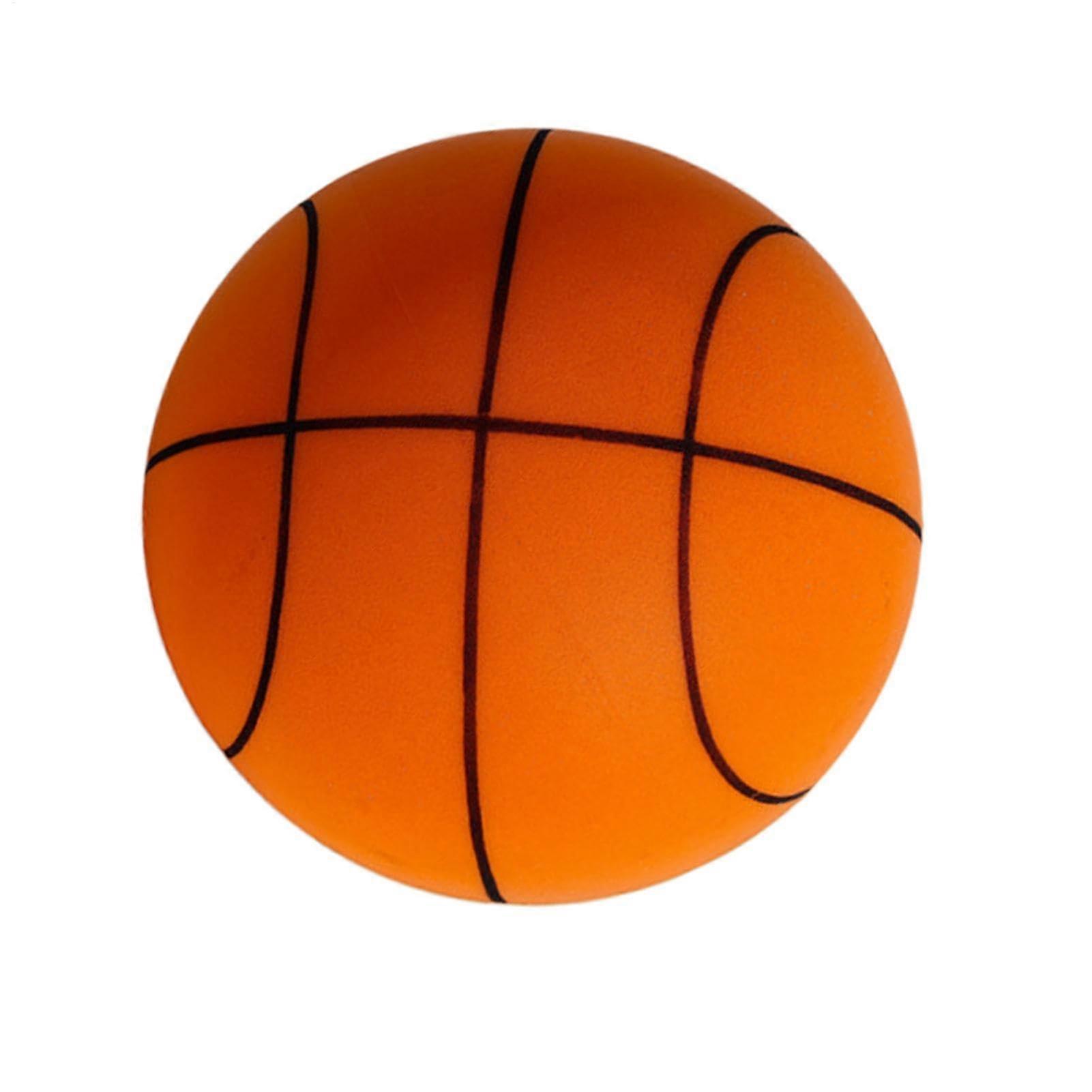 Silent Basketball Dribbling Indoor, Airless Foam Basketball for Quiet Training Orange 18CM