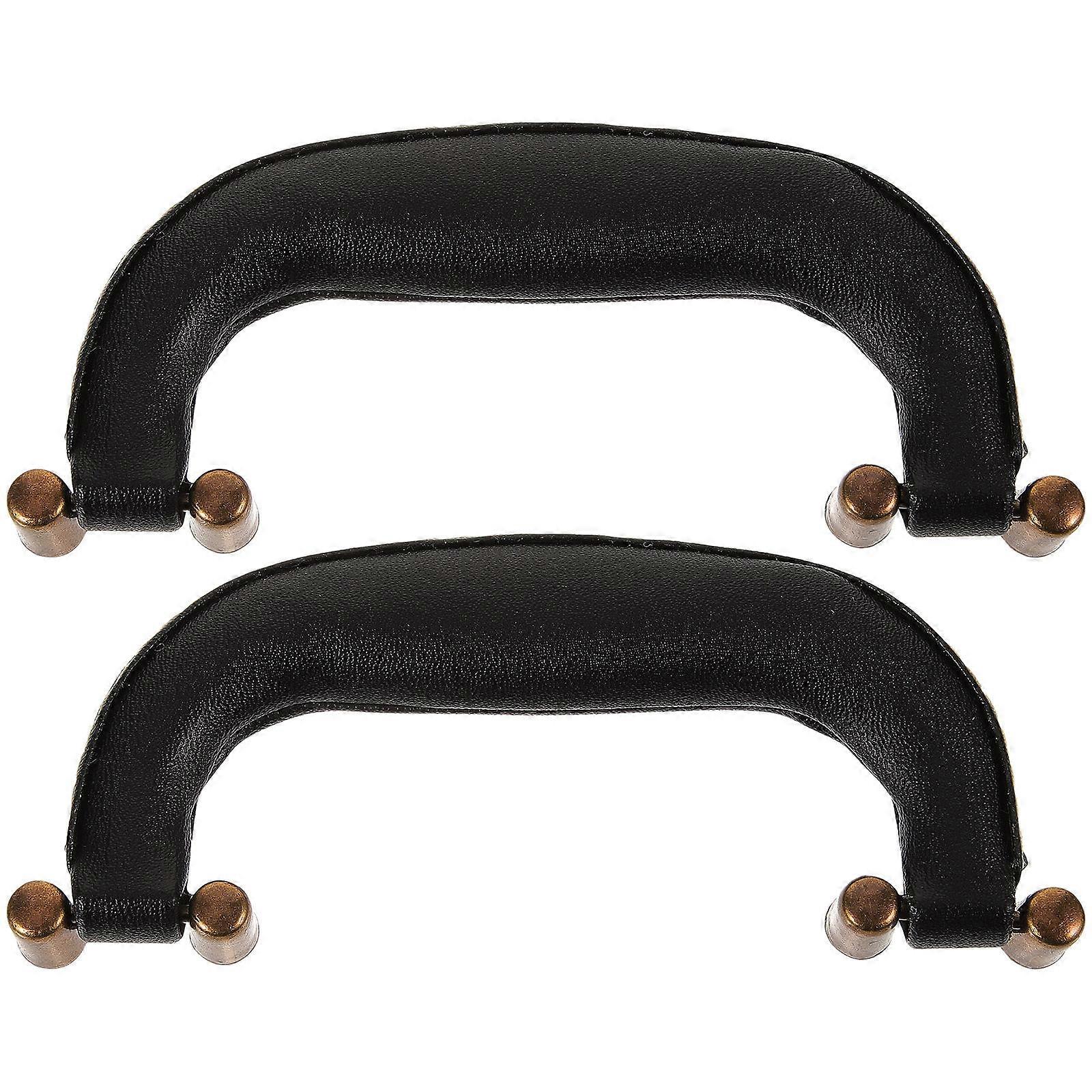 ラゲッジハンドルグリップレザーハンドルアンティークブロンズ2個