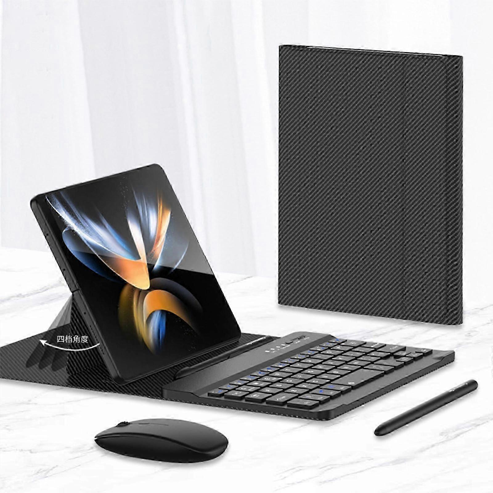 Leather Fold Stand Keyboard For Samsung Galaxy Z Fold 2 3 4 Bluetooth Wireless Keyboard With Stand and Pen Slot Case Cover
