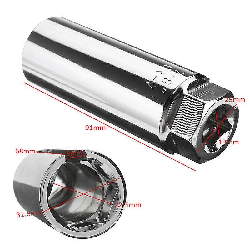 Small 1/2" Chrome Plated Single Oxygen Sensor Sleeve
