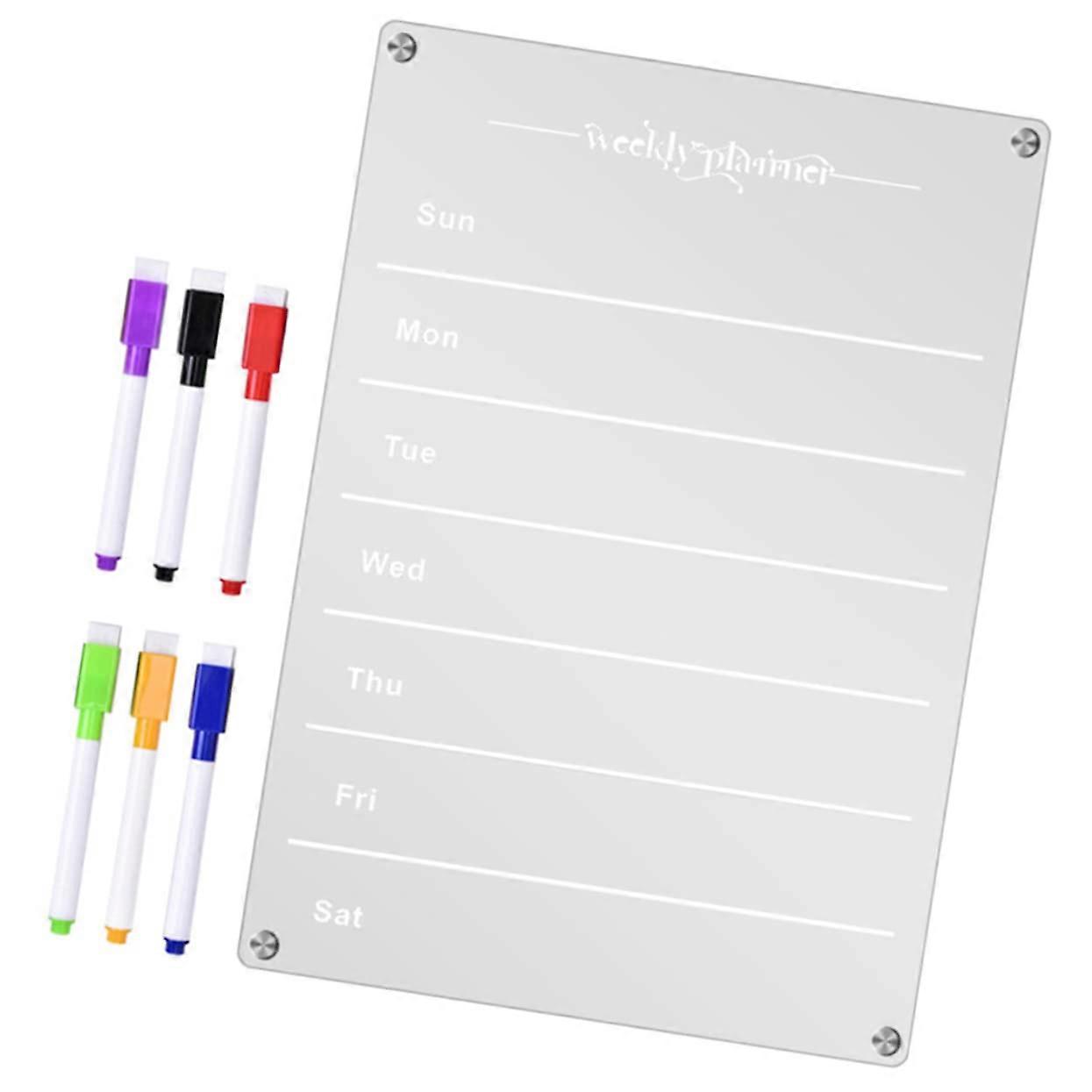 1Satz Magnetic Dry Erase Board for Refrigerator Magnetic Planning Board with Markers for Notes and Meal Planning Wipeable and Versatile