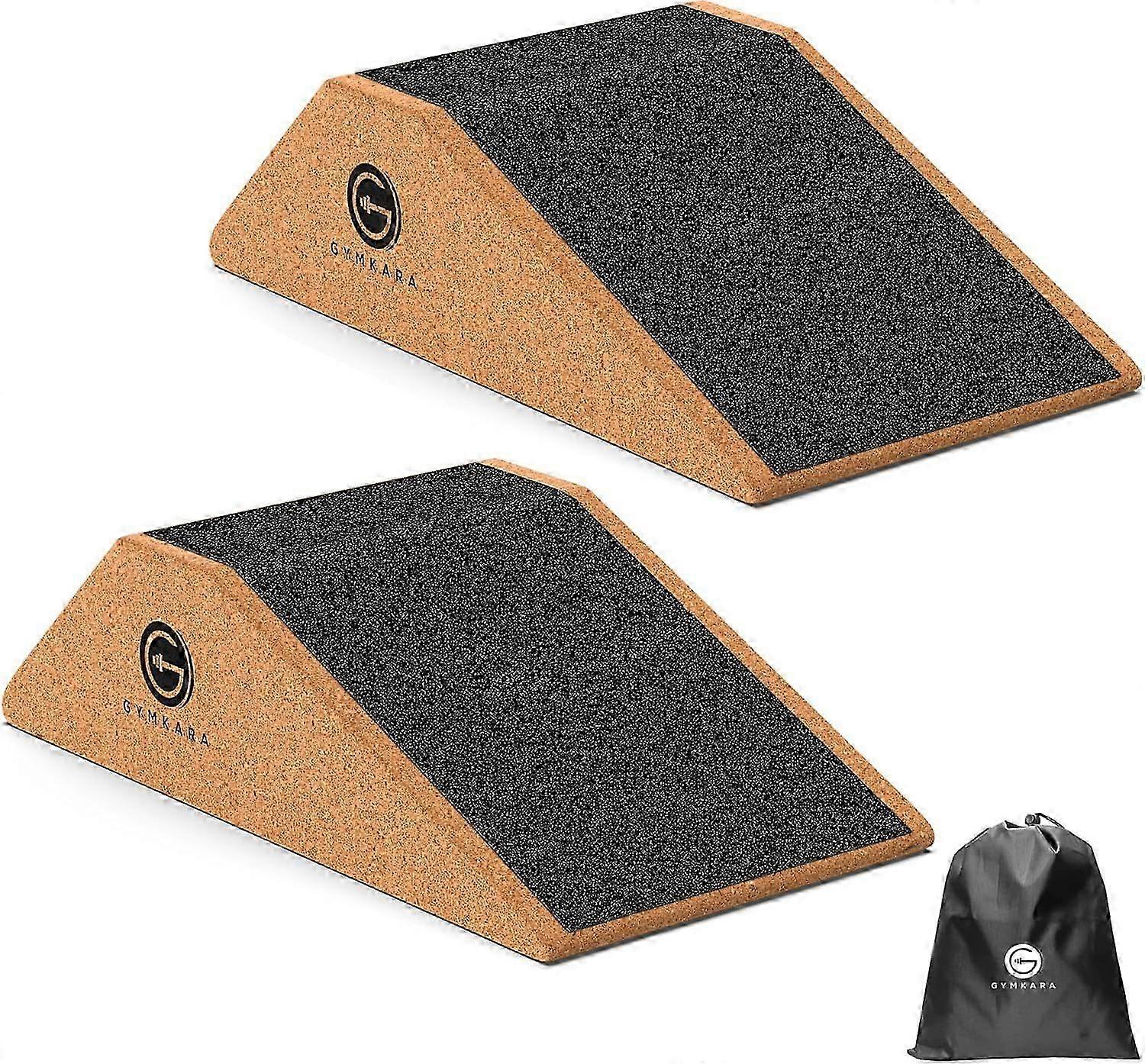 Cork Squat Wedges, 2 Pack, Elevated Squat Wedges and Calf Raise Blocks - Squat Incline Boards to Avoid Muscle Strain and Optimize Squat Form