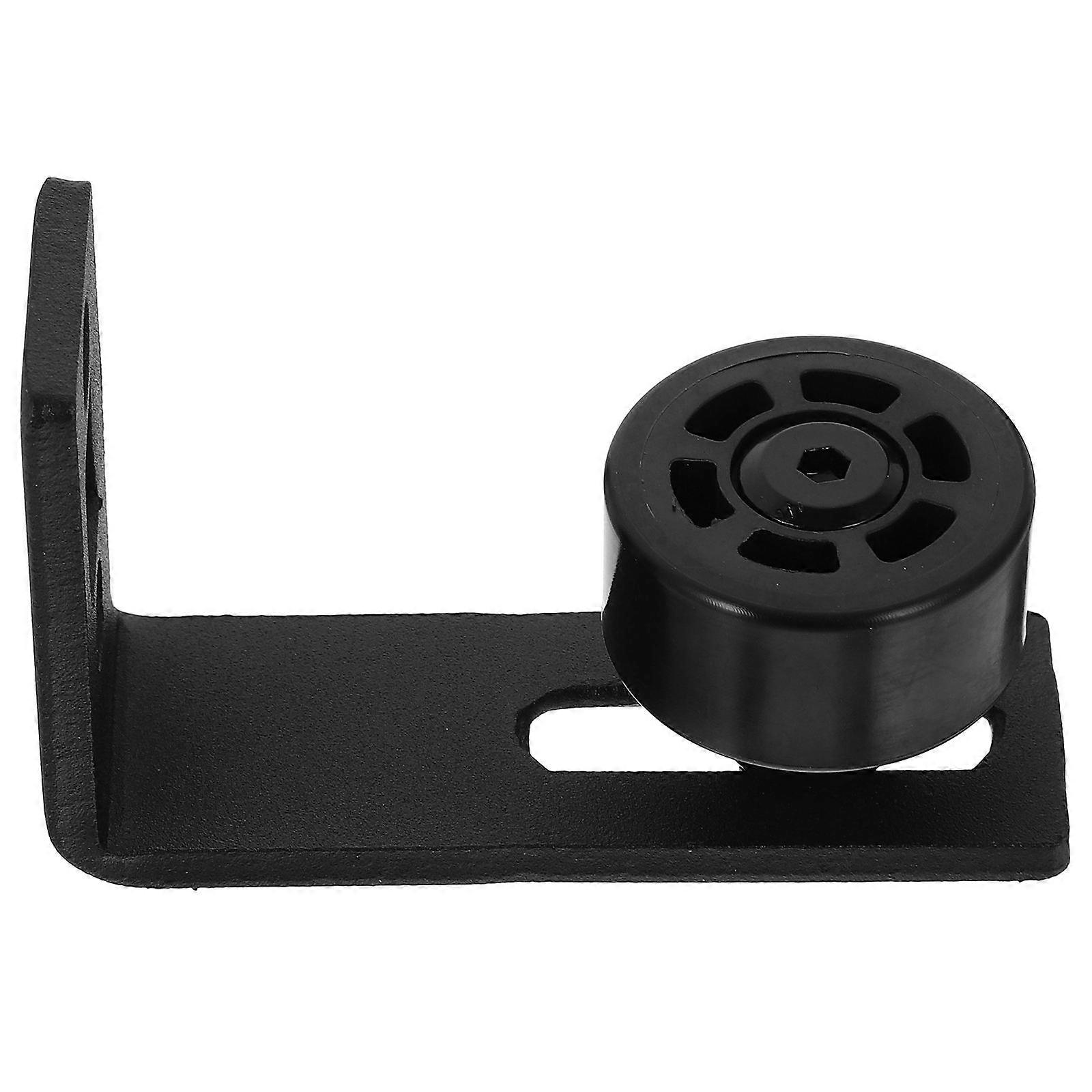Black Adjustable Barn Door Floor Guide Carbon Steel for Easy Installation and Smooth Operation 1 Pc