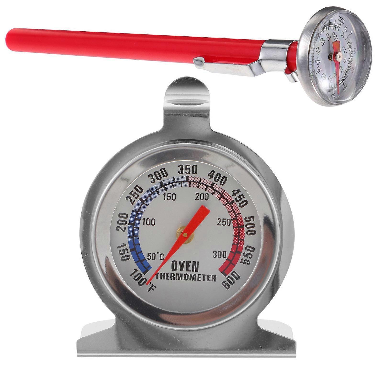 2pcs Instant Read Kitchen Thermometer for BBQ, Baking & Liquids – Heat Resistant Probe & Display for Accurate Oven and Grill Temperature Measurement