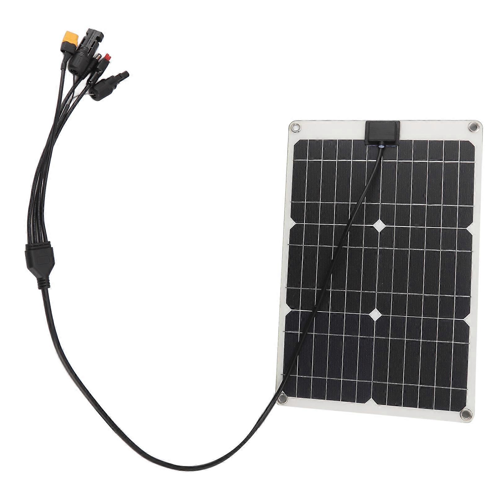Battery 50W 4 Connectors Monocrystalline Silicon High Efficiency Portable Solar Charger Panel 18V Output
