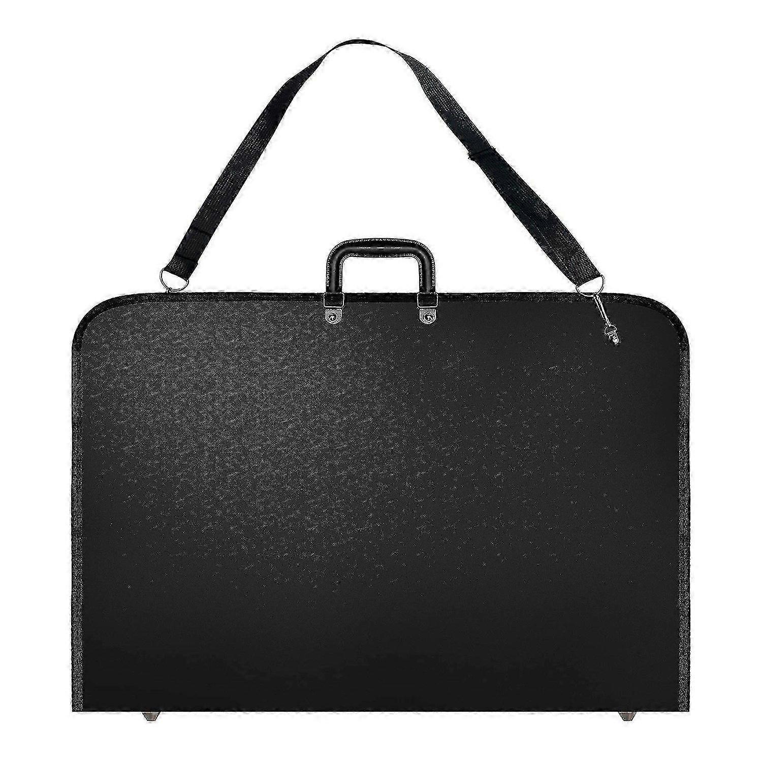 Black Art Portfolio Case Artist Carrying Case Artist Portfolios Case with Shoulder Strap (19X14.7X1.5 Inches) DS
